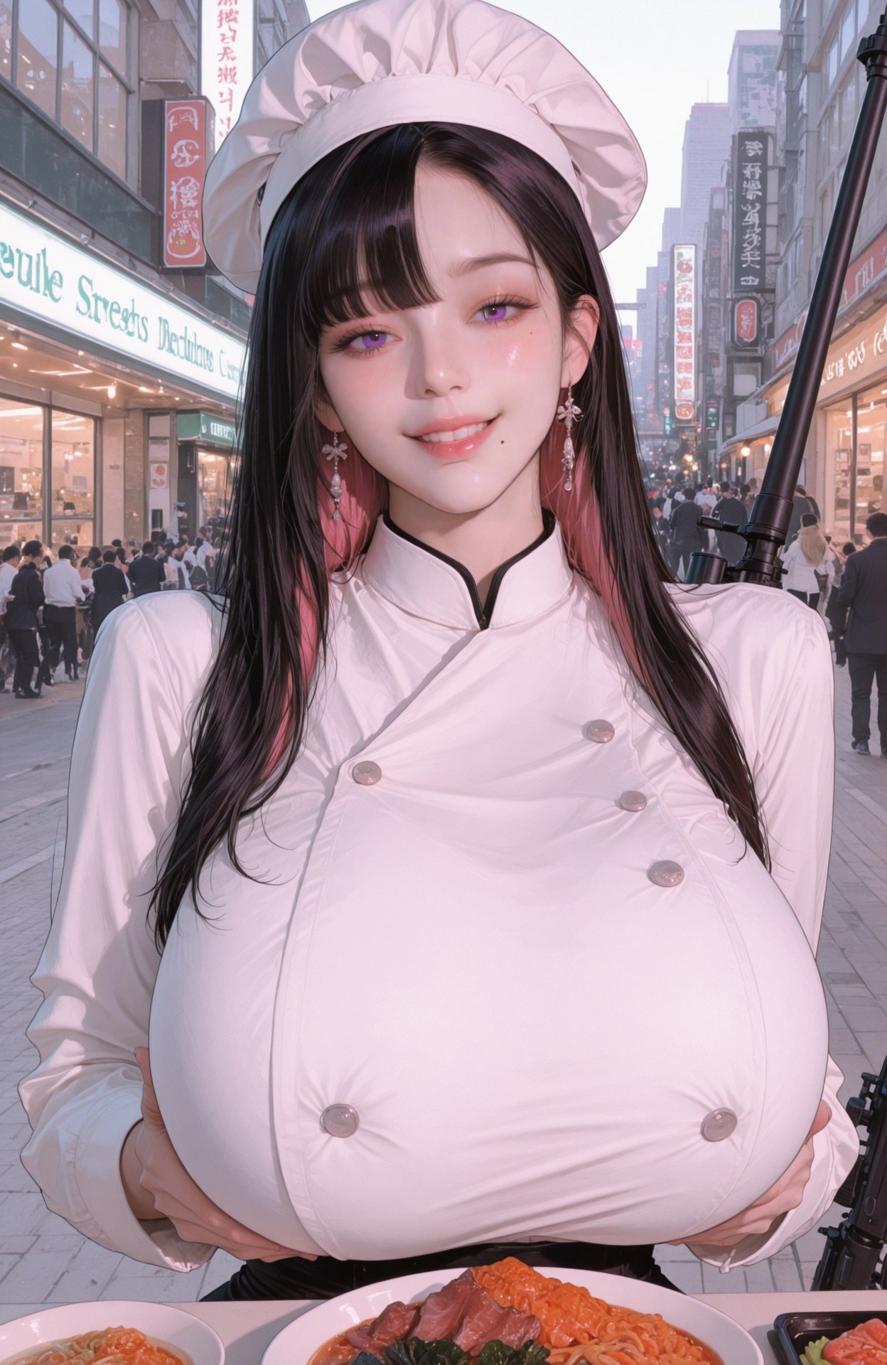 AI Generated Anime Girl - 胜利女神NIKKE Eunhwa：黑丝紧身衣湿身露穴 90P
