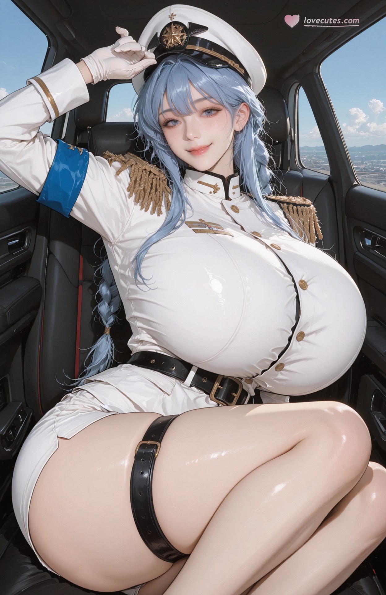 AI Generated Anime Girl - 胜利女神NIKKE Helm：紧身衣制服湿身 90P
