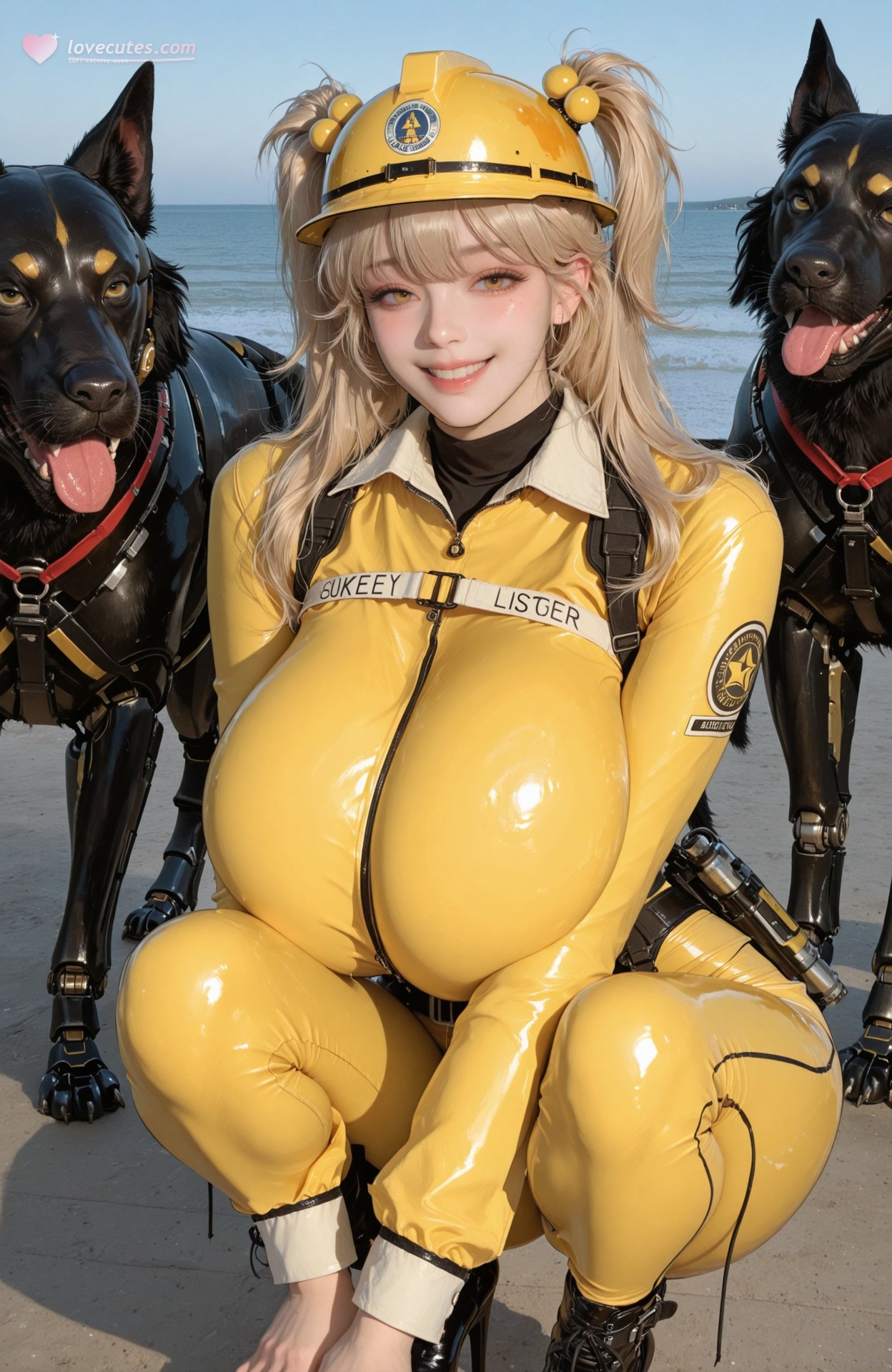 AI Generated Anime Girl - Goddess of Victory NIKKE Liter แกลเลอรี AI bodysuit, uniform styling, beach scene, wet-look styling, explicit nude detail 104P