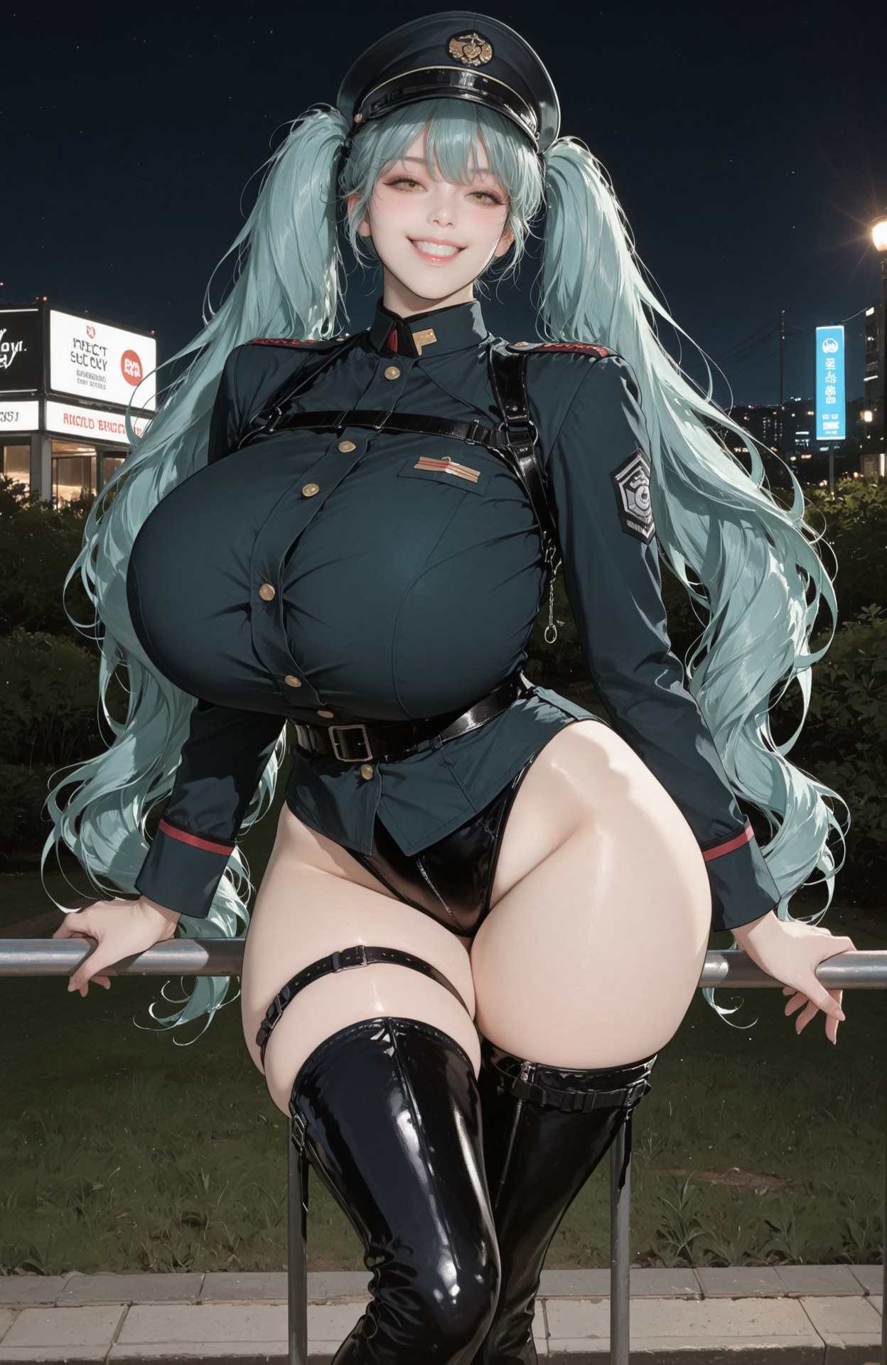 AI Generated Anime Girl - 胜利女神NIKKE Privaty：黑丝紧身衣白丝制服湿身露穴 159P