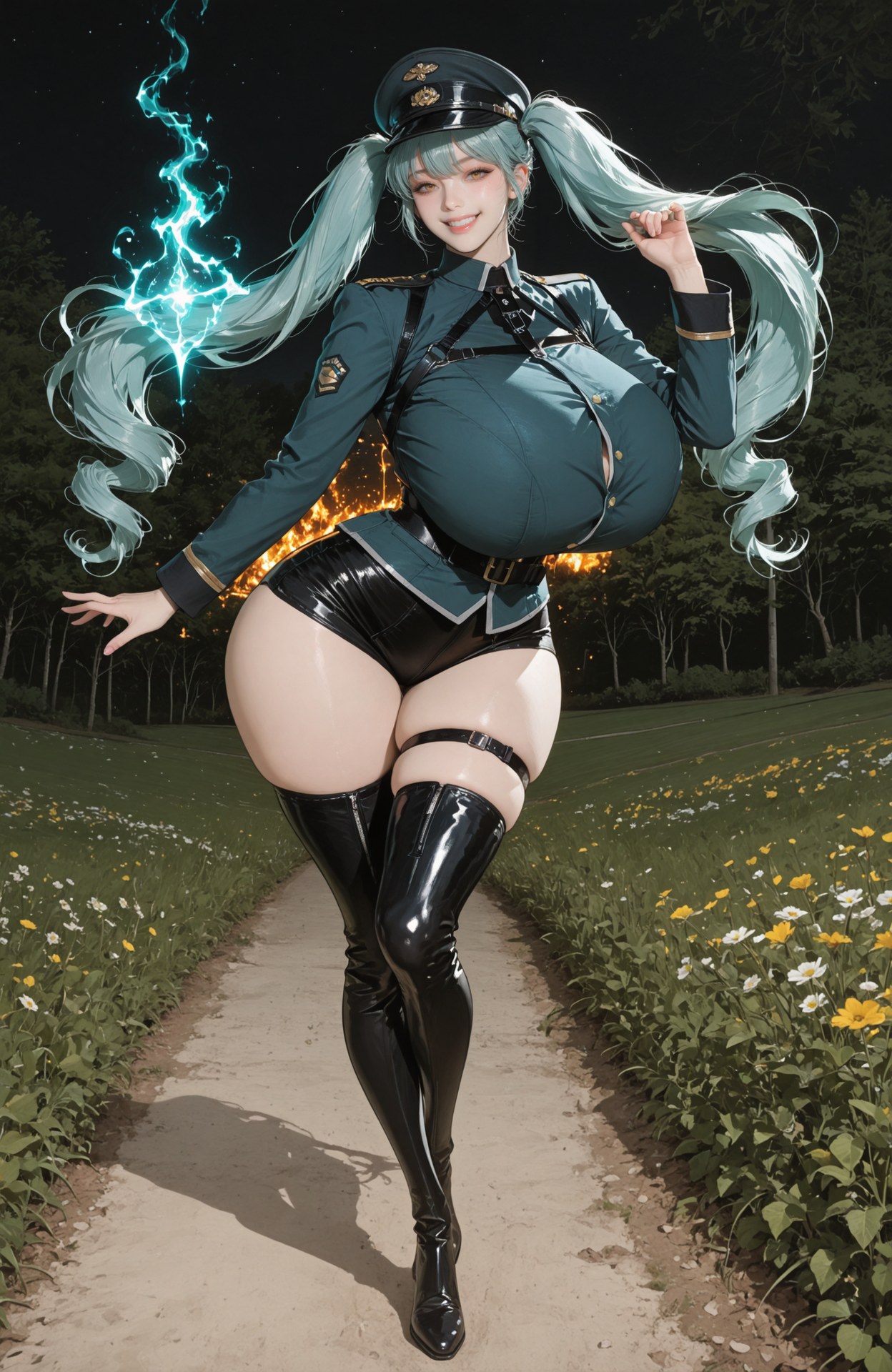 AI Generated Anime Girl - 胜利女神NIKKE Privaty：黑丝紧身衣白丝制服湿身露穴 159P