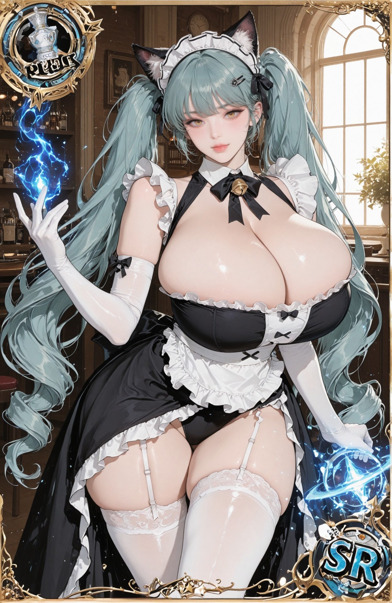 AI Generated Anime Girl - 胜利女神NIKKE Privaty：黑丝紧身衣白丝制服湿身露穴 159P