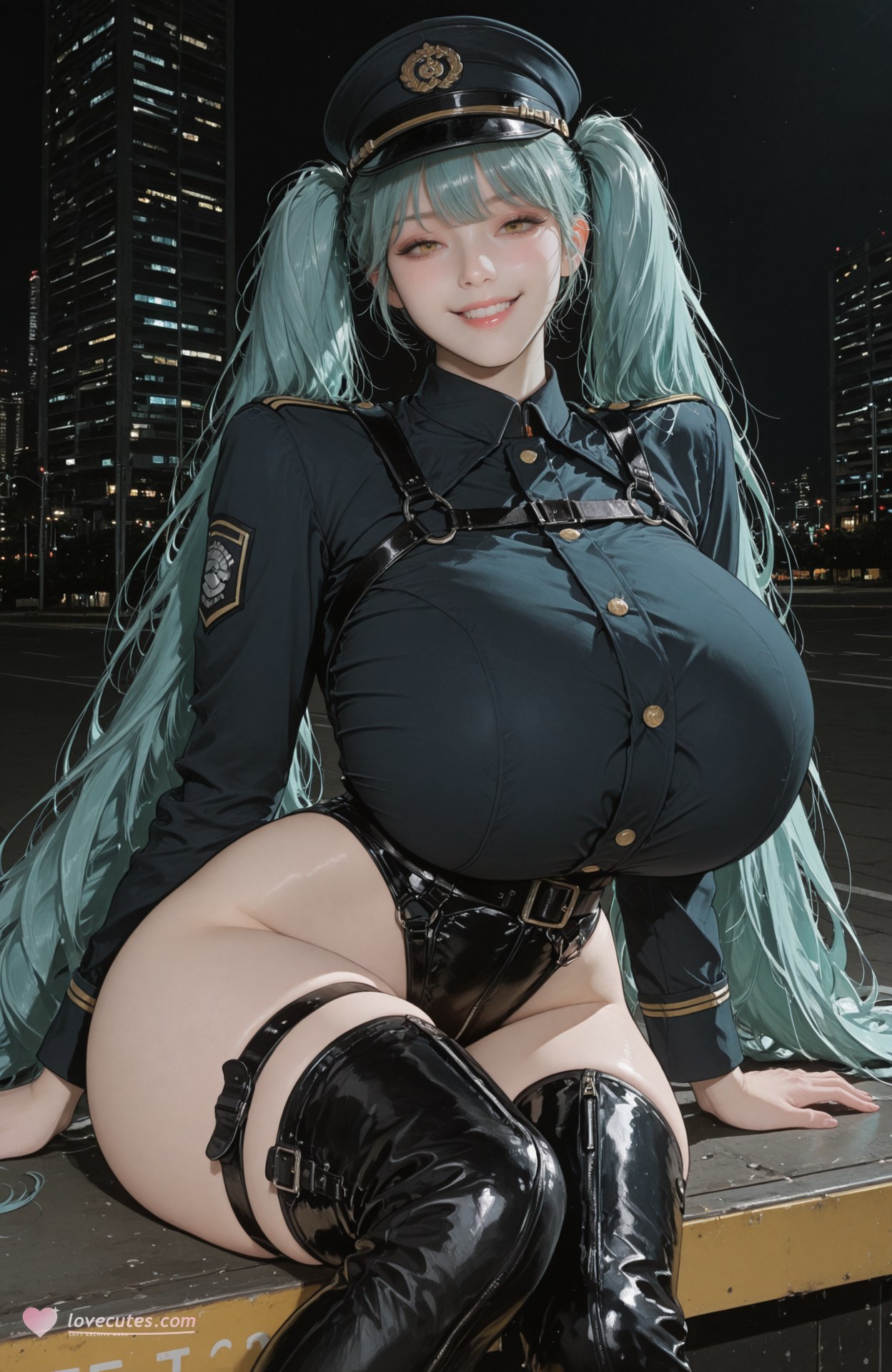 AI Generated Anime Girl - 胜利女神NIKKE Privaty：黑丝紧身衣白丝制服湿身露穴 159P