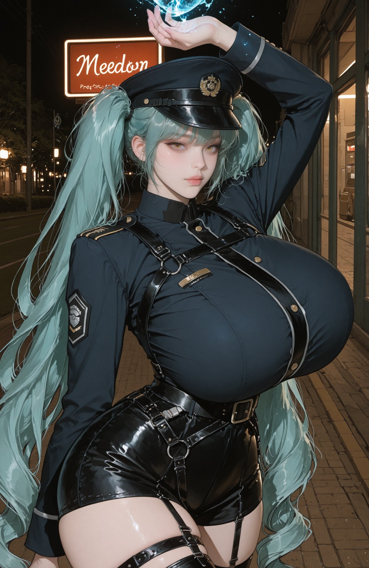 AI Generated Anime Girl - 胜利女神NIKKE Privaty：黑丝紧身衣白丝制服湿身露穴 159P