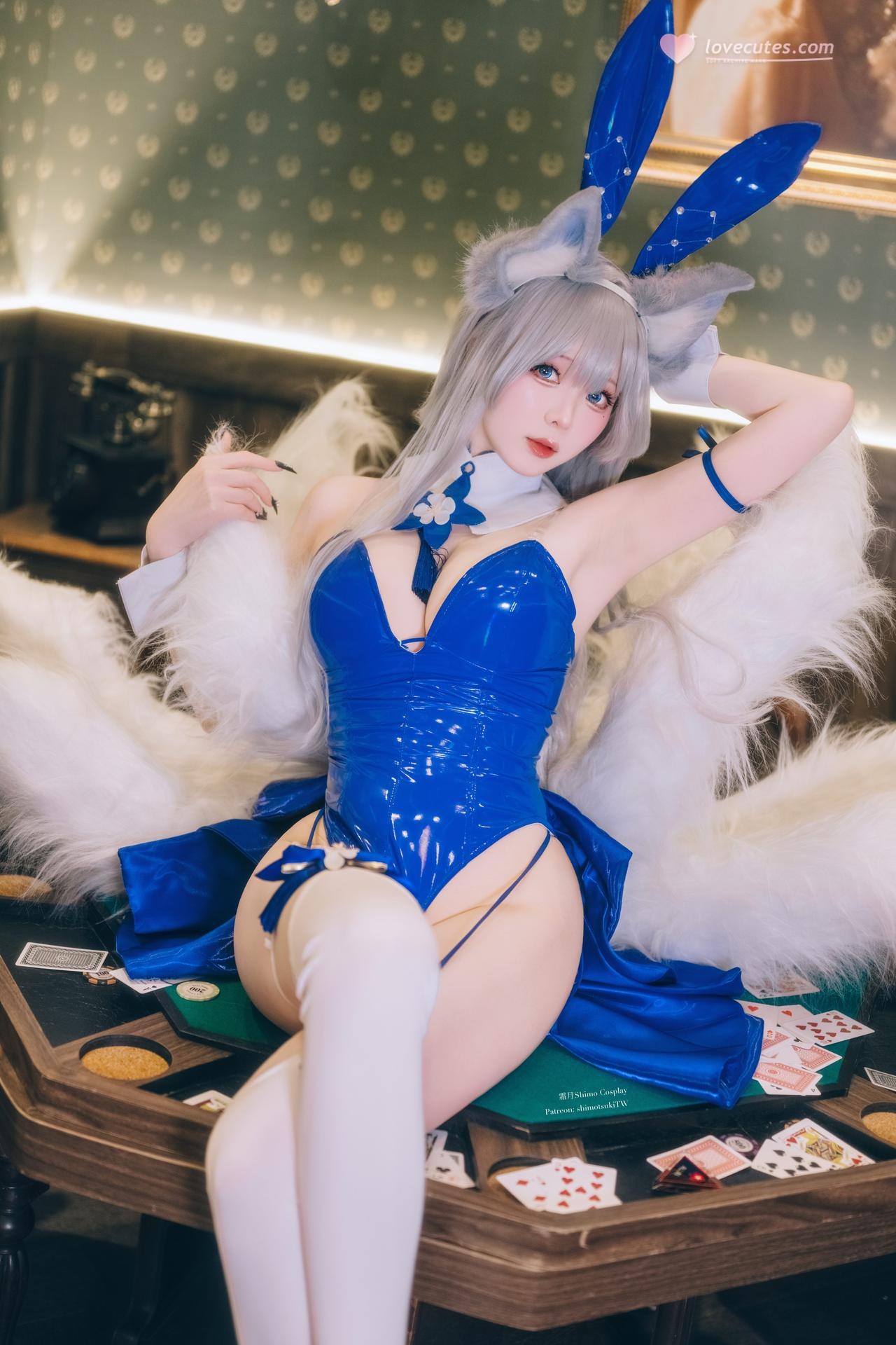 [cosplay] 霜月shimo - 碧蓝航线 信浓：Bunny Shinano兔女郎白丝美腿 20P