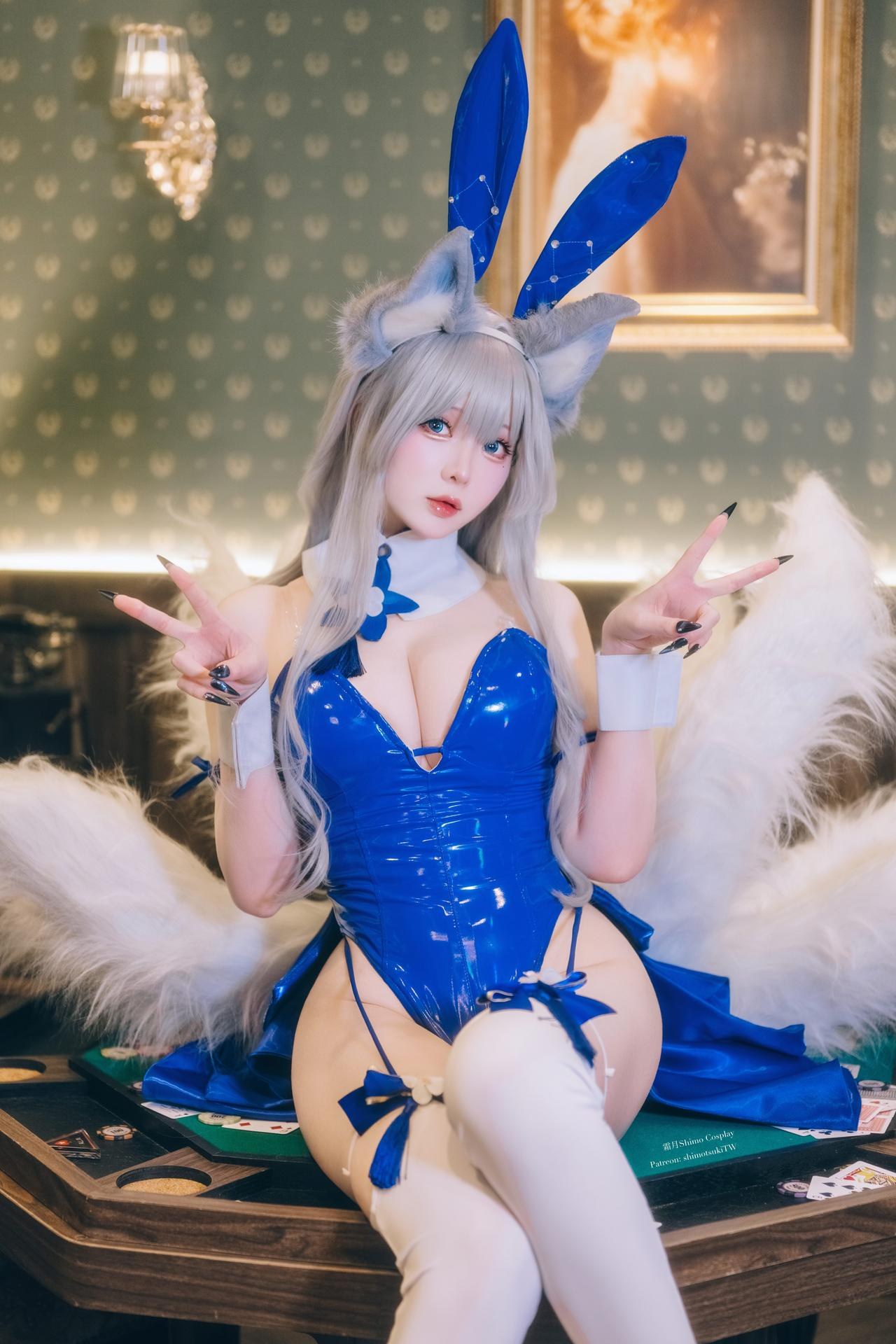 [cosplay] 霜月shimo - 碧蓝航线 信浓：Bunny Shinano兔女郎白丝美腿 20P