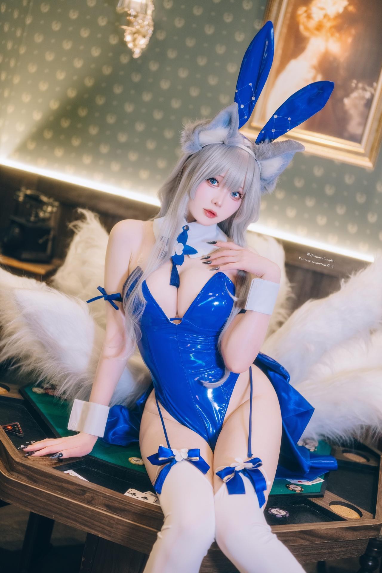 [cosplay] 霜月shimo - 碧蓝航线 信浓：Bunny Shinano兔女郎白丝美腿 20P