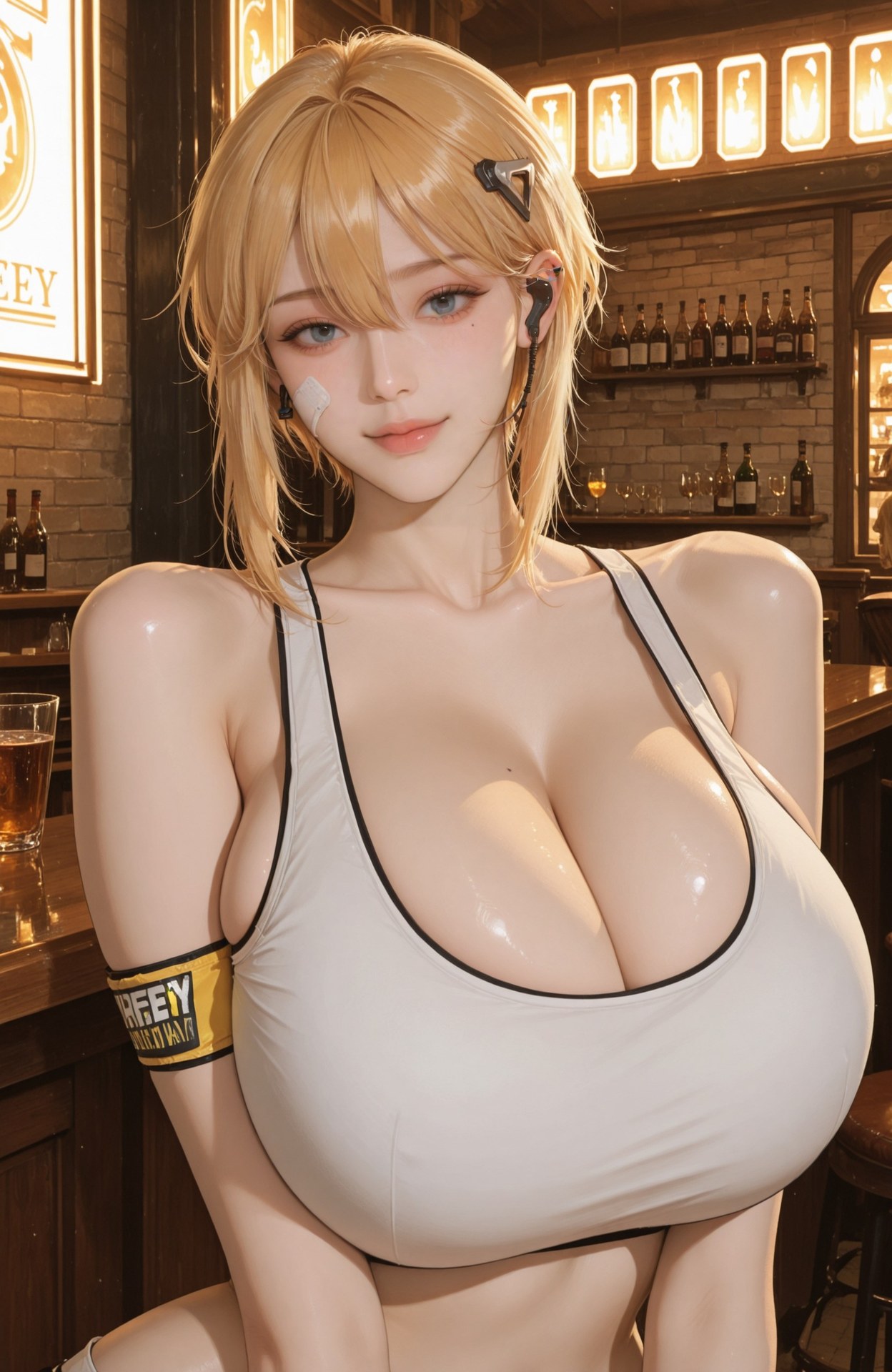 AI Generated Anime Girl - Goddess of Victory NIKKE Maxwell: bodysuit, wet-look styling, explicit nude detail 107P