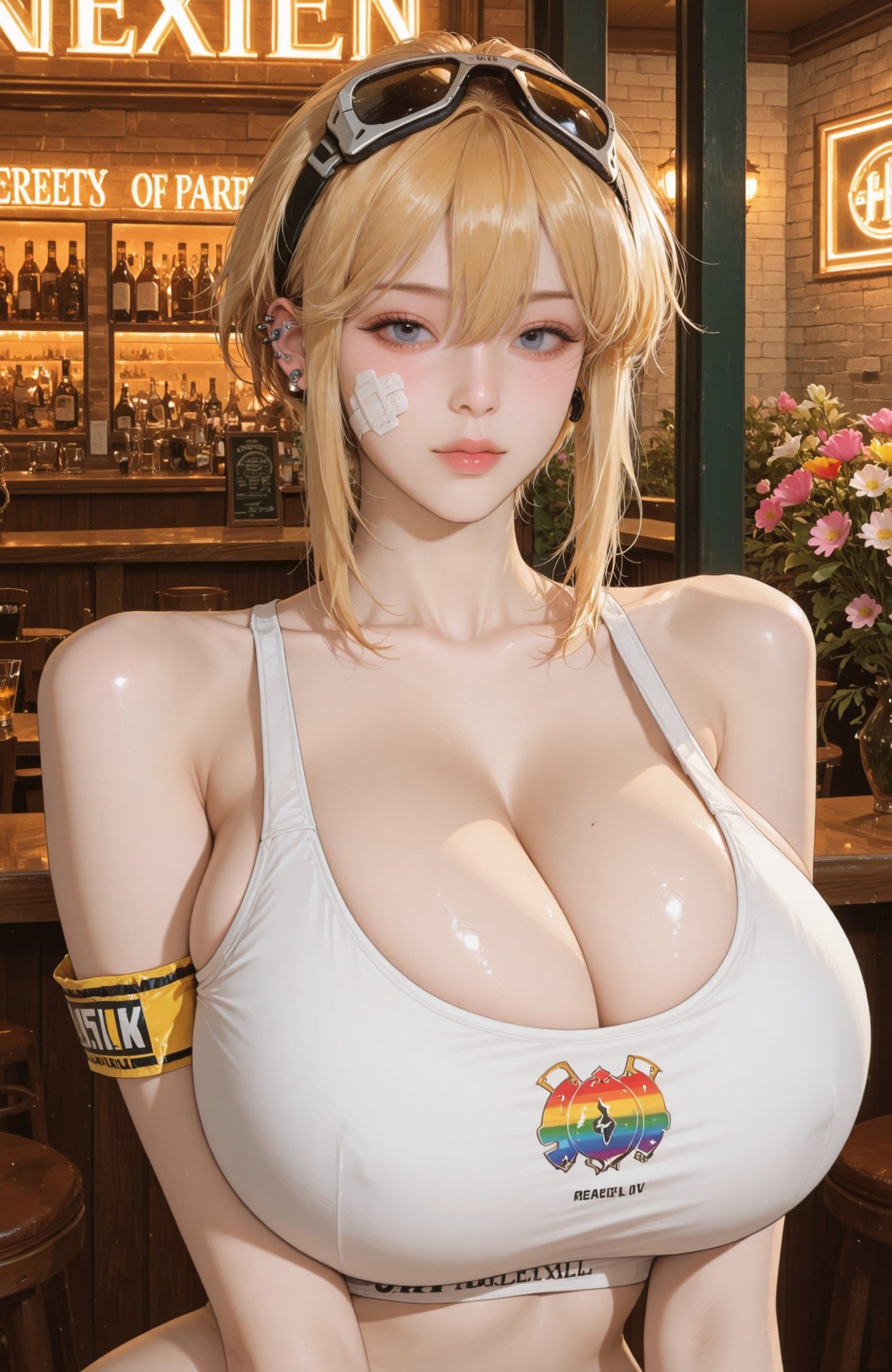 AI Generated Anime Girl - Goddess of Victory NIKKE Maxwell: bodysuit, wet-look styling, explicit nude detail 107P
