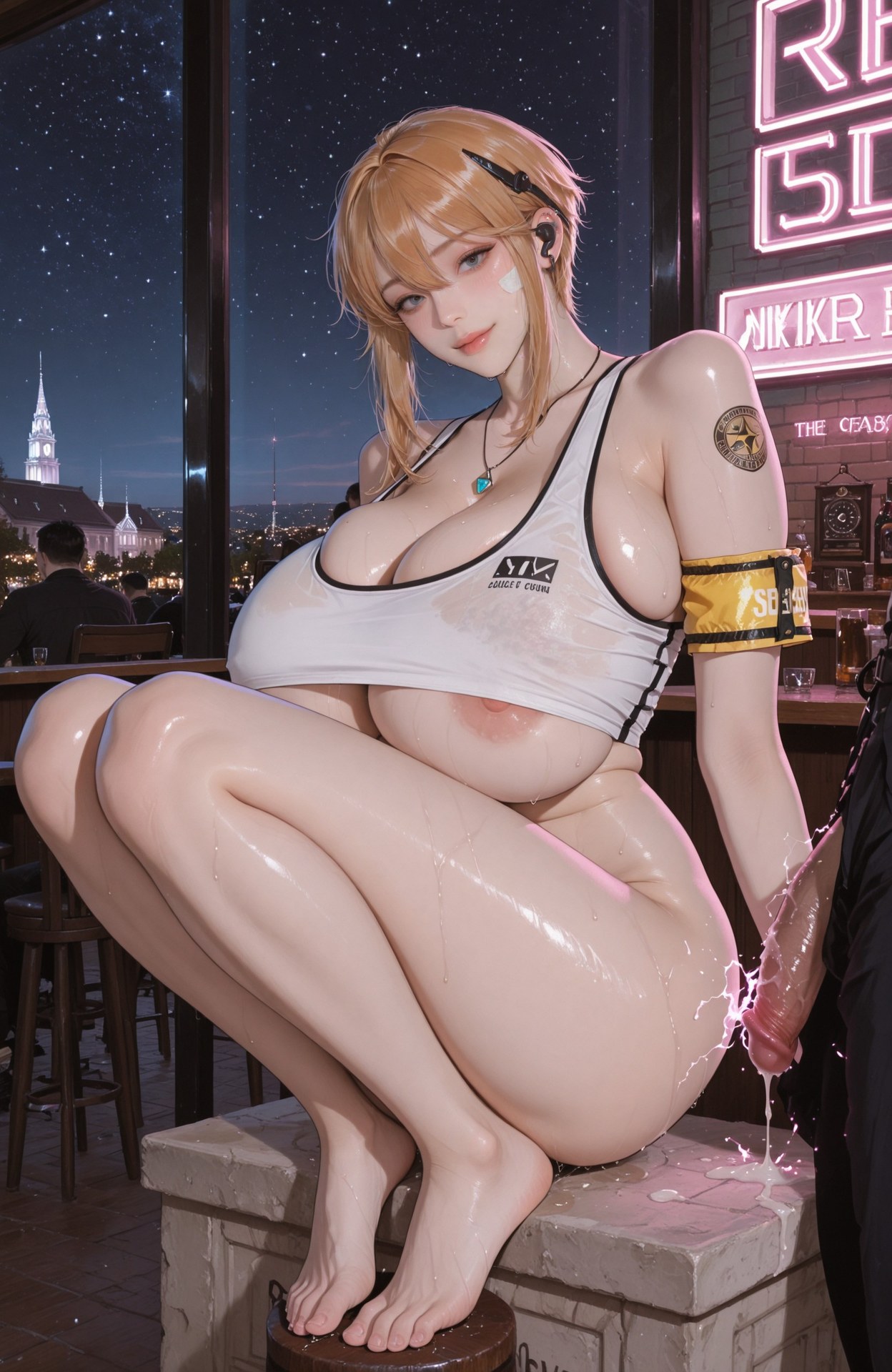AI Generated Anime Girl - Goddess of Victory NIKKE Maxwell bodysuit, wet-look styling, explicit nude detail AI 이미지 갤러리 107P