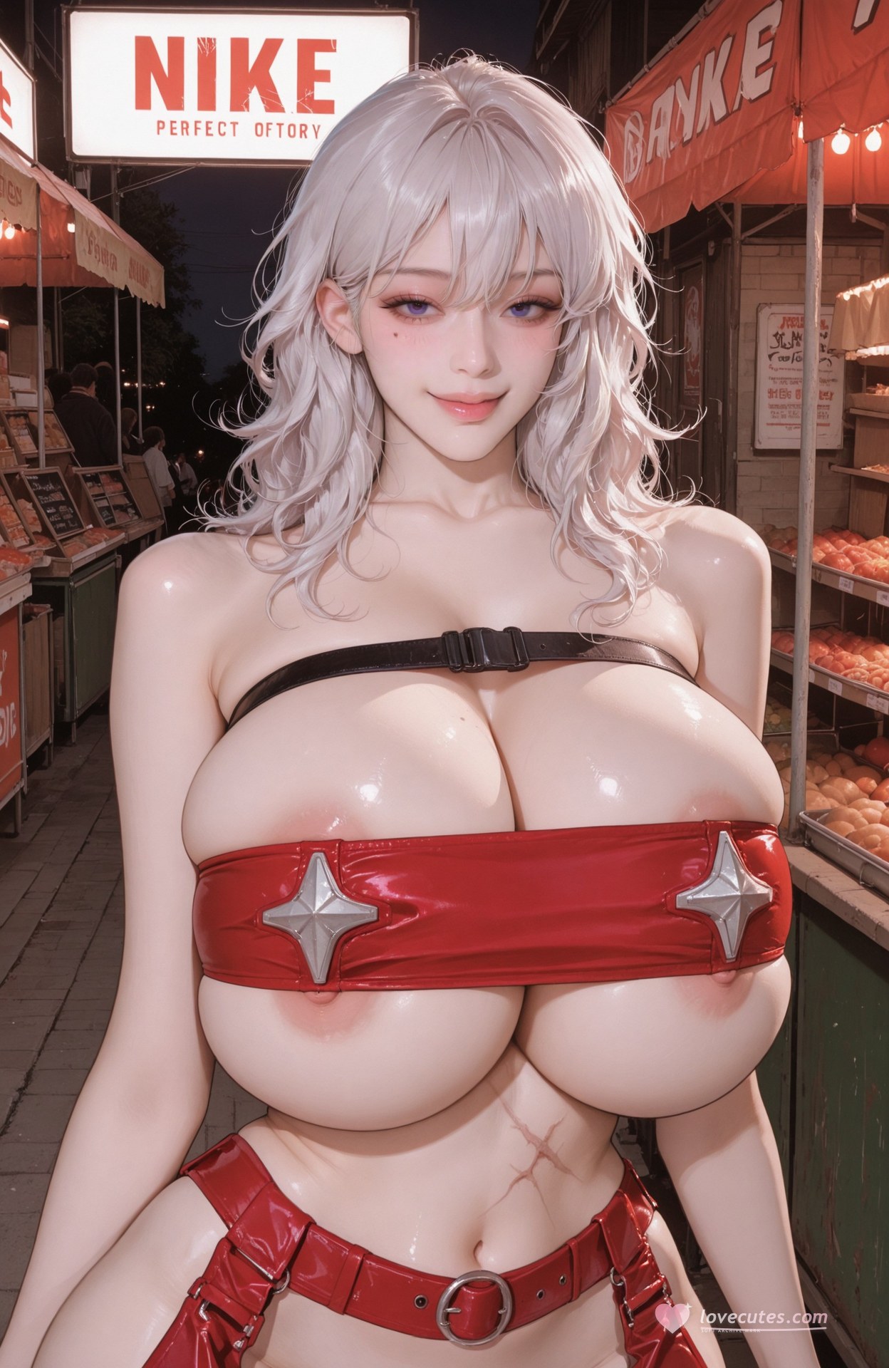 AI Generated Anime Girl - Goddess of Victory NIKKE Yulha: bodysuit, wet-look styling, explicit nude detail 102P