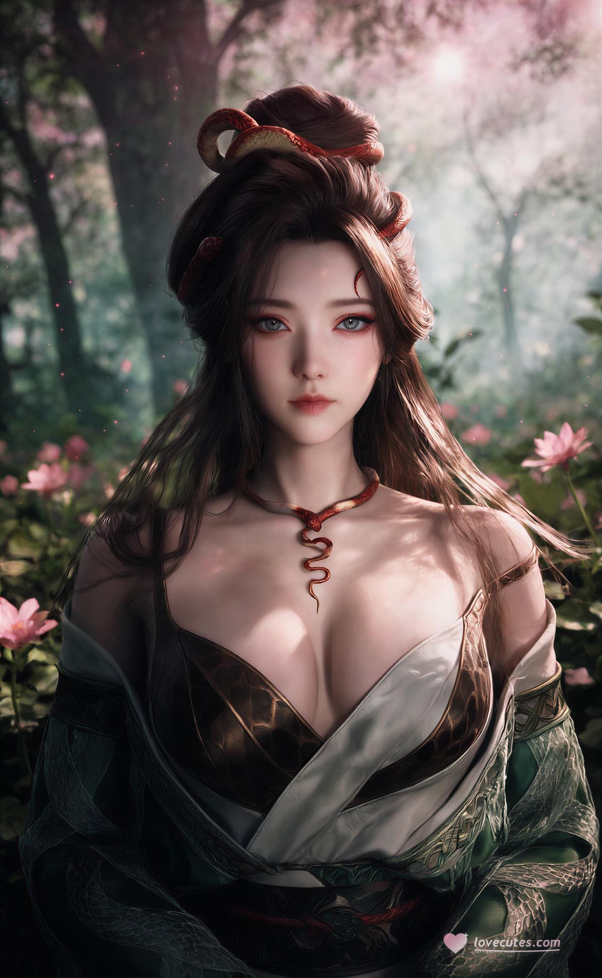 AI Porn - 龍嬌男 森林 蛇モチーフ古装 トップレス 森林シーン、蛇モチーフ古装、トップレス AI画像ギャラリー 162P