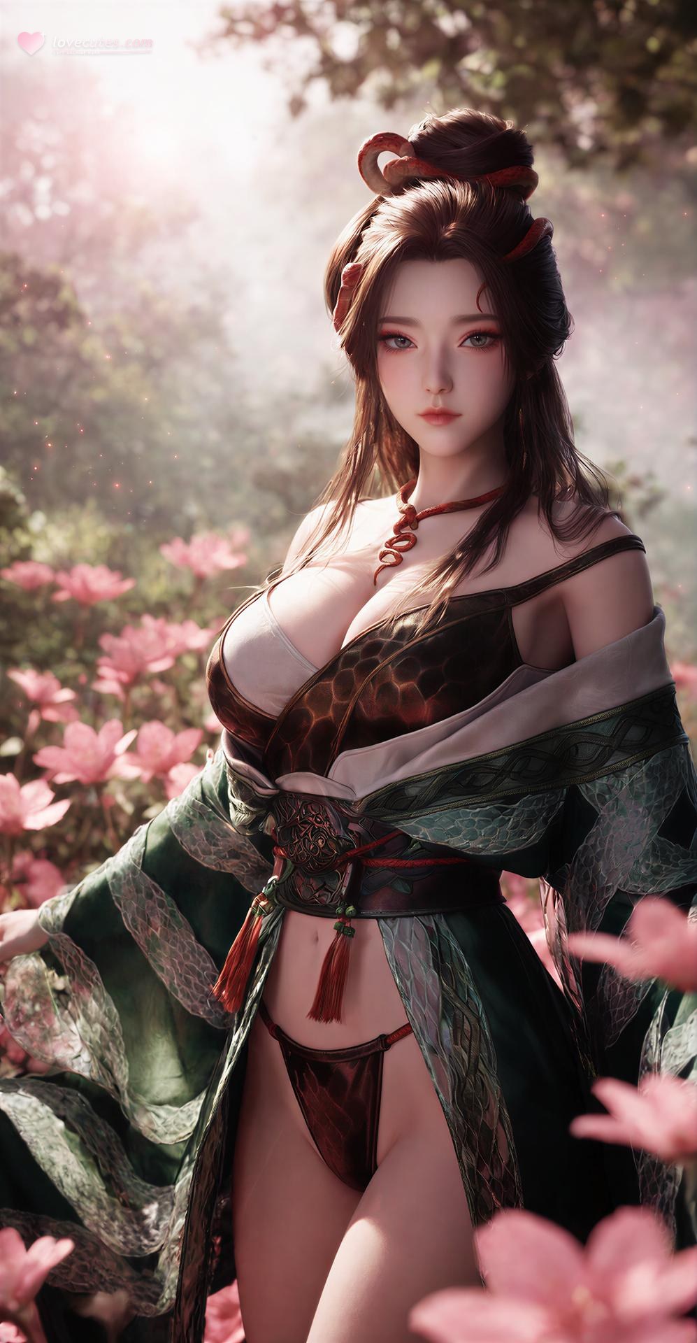 AI Porn - 龍嬌男 森林 蛇モチーフ古装 トップレス 森林シーン、蛇モチーフ古装、トップレス AI画像ギャラリー 162P