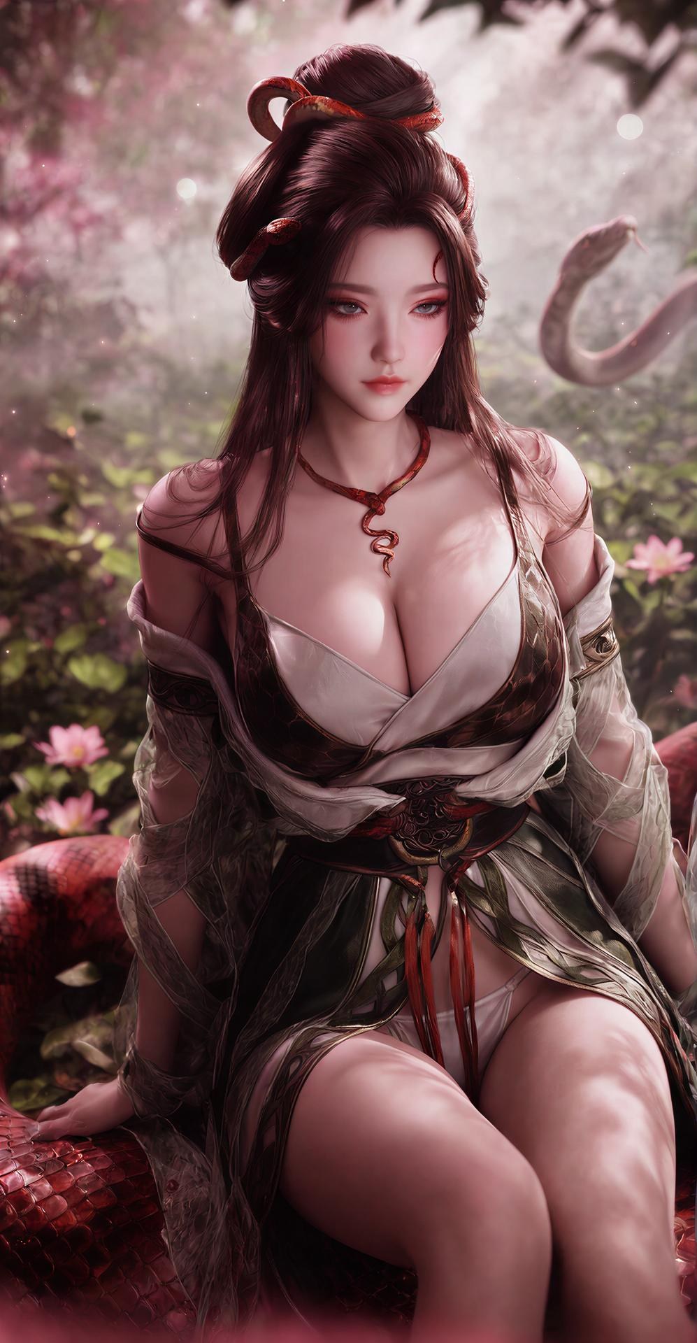 AI Porn - 龍嬌男 森林 蛇モチーフ古装 トップレス 森林シーン、蛇モチーフ古装、トップレス AI画像ギャラリー 162P