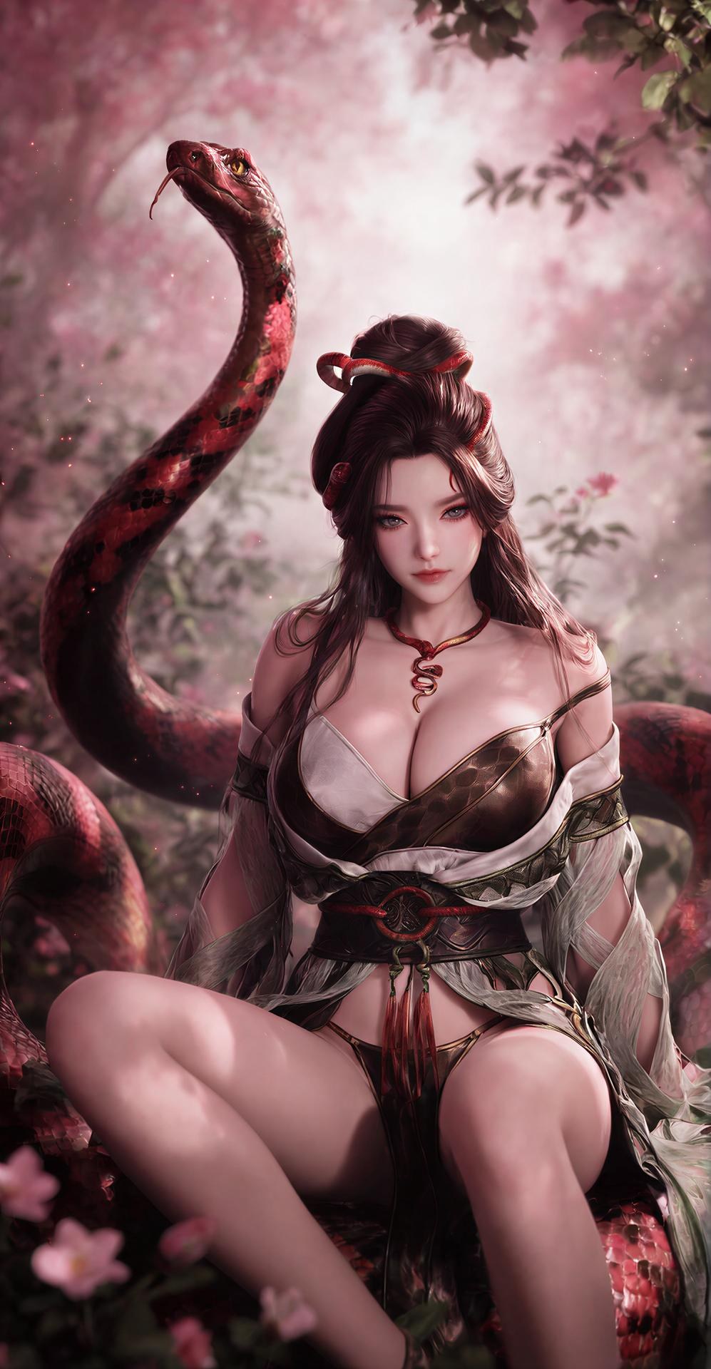 AI Porn - 龍嬌男 森林 蛇モチーフ古装 トップレス 森林シーン、蛇モチーフ古装、トップレス AI画像ギャラリー 162P