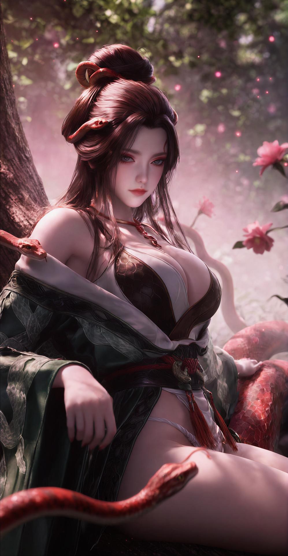 AI Porn - 龍嬌男 森林 蛇モチーフ古装 トップレス 森林シーン、蛇モチーフ古装、トップレス AI画像ギャラリー 162P