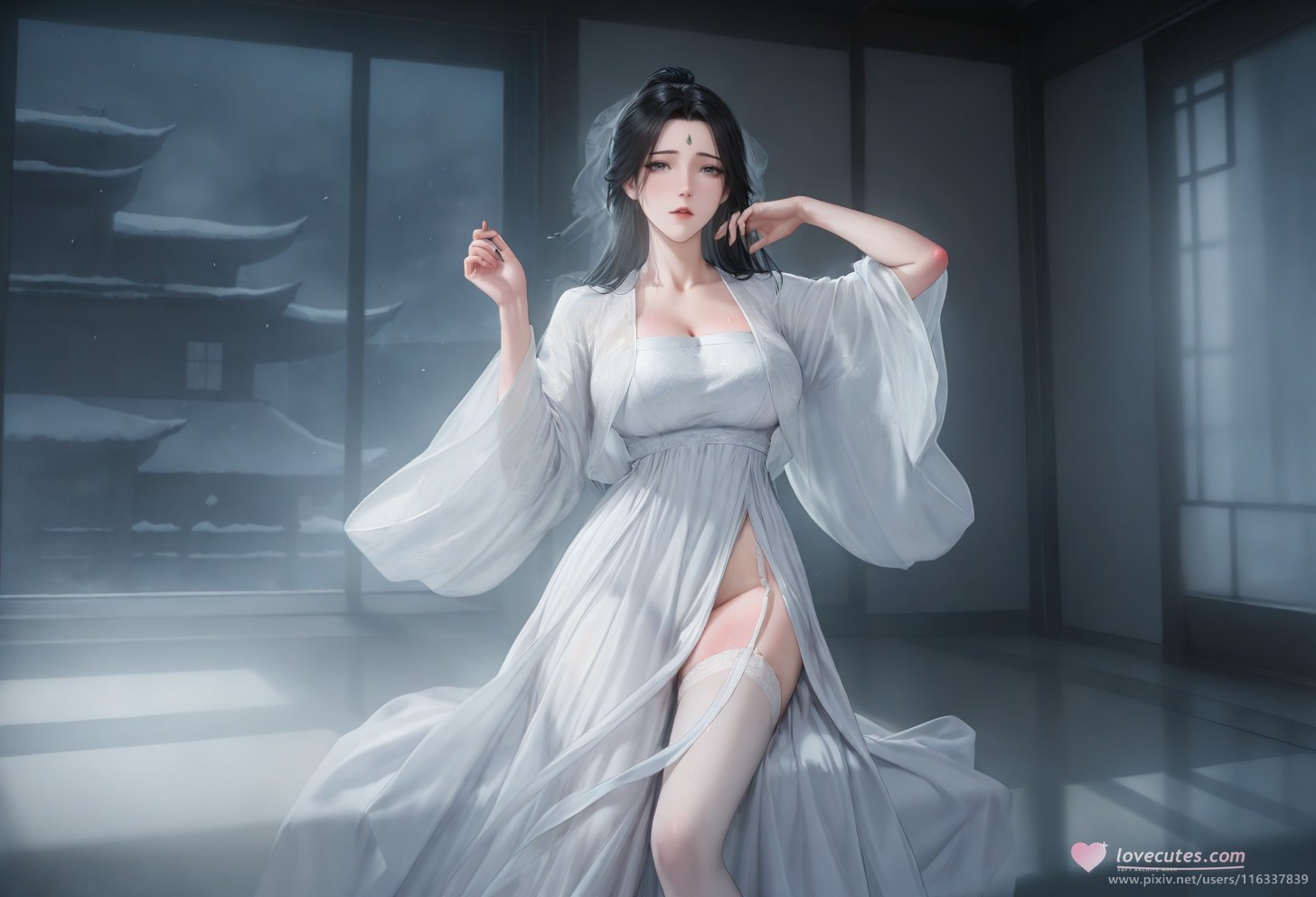 AI Porn - 裴：白衣黑丝擦边露点成人向图集 139P