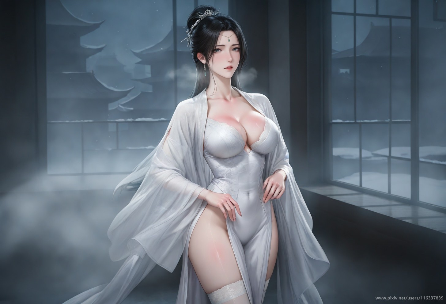 AI Porn - 裴：白衣黑丝擦边露点成人向图集 139P