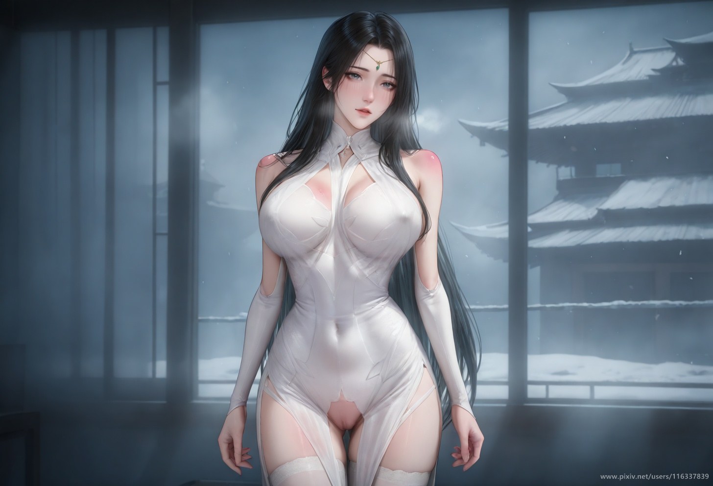 AI Porn - 裴：白衣黑丝擦边露点成人向图集 139P