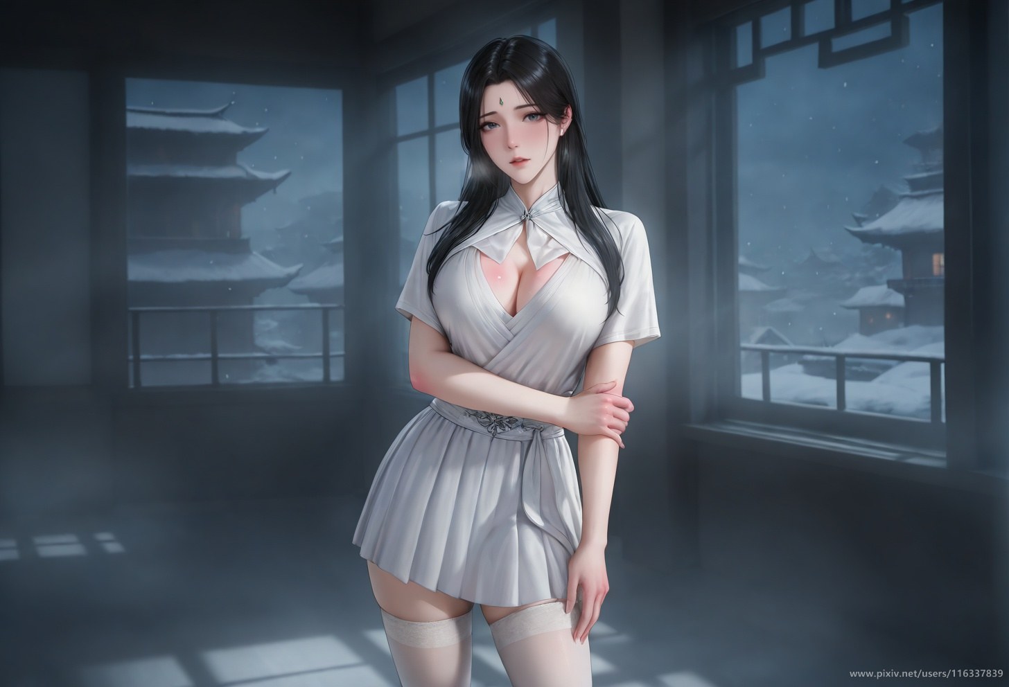 AI Porn - 裴：白衣黑丝擦边露点成人向图集 139P