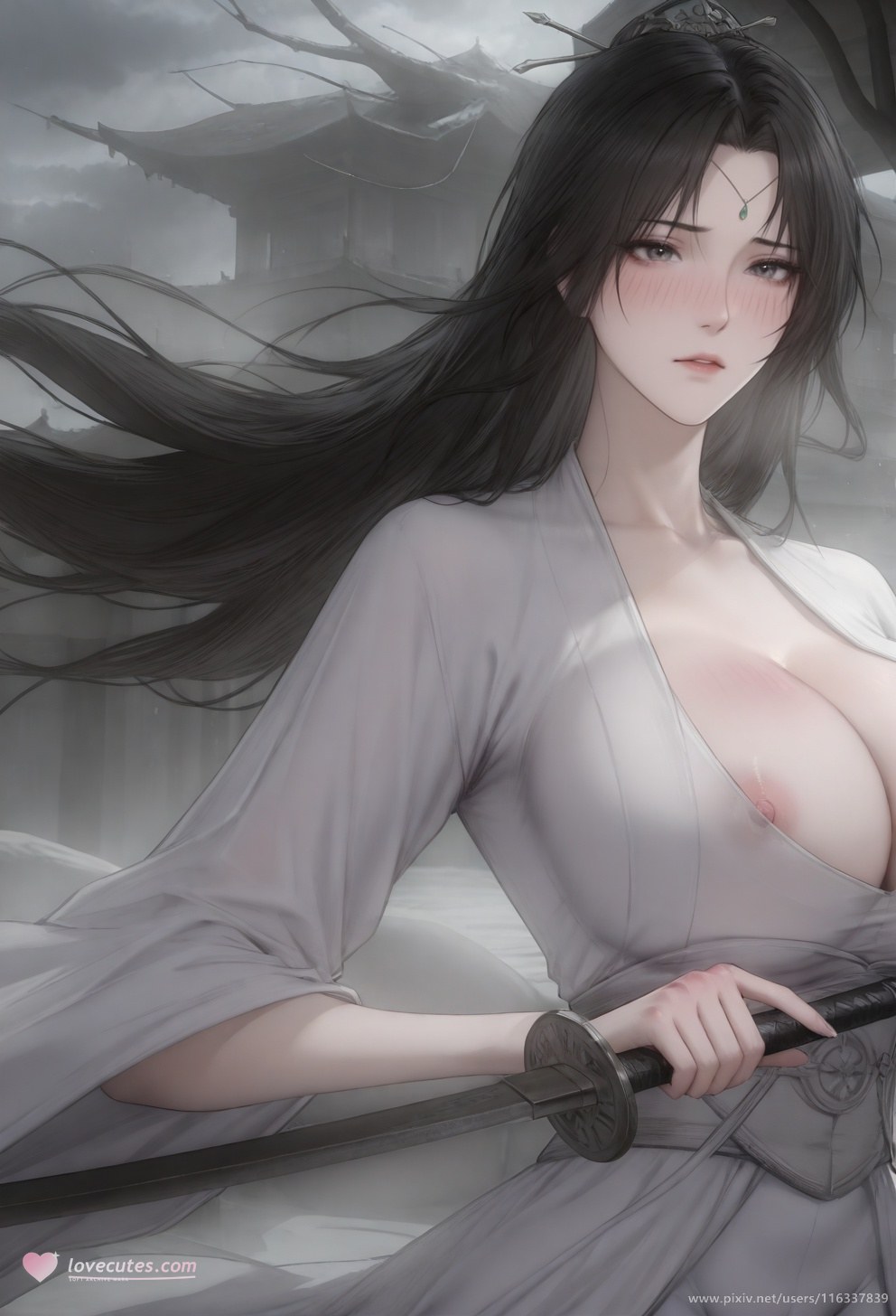 AI Porn - 裴 白衣ストッキング トップレス成人向け 白衣、ストッキング、トップレス、ベッド風ポーズ AI画像ギャラリー 139P