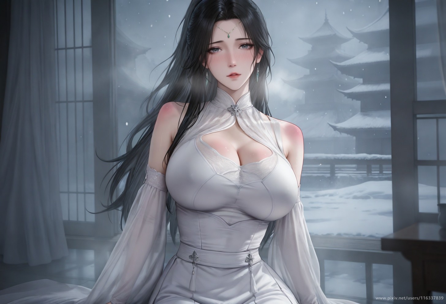 AI Porn - 배 흰 의상 스타킹 상반신 노출 성인 흰 의상, 스타킹, 상반신 노출, 침실 포즈 AI 이미지 갤러리 139P