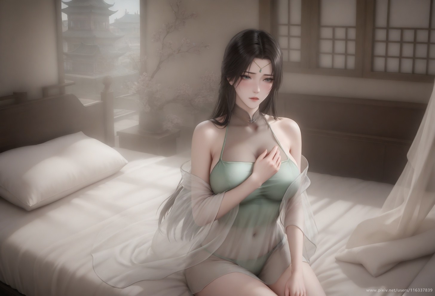 AI Porn - 裴：古风剧情白衣露点成人向圖集 102P