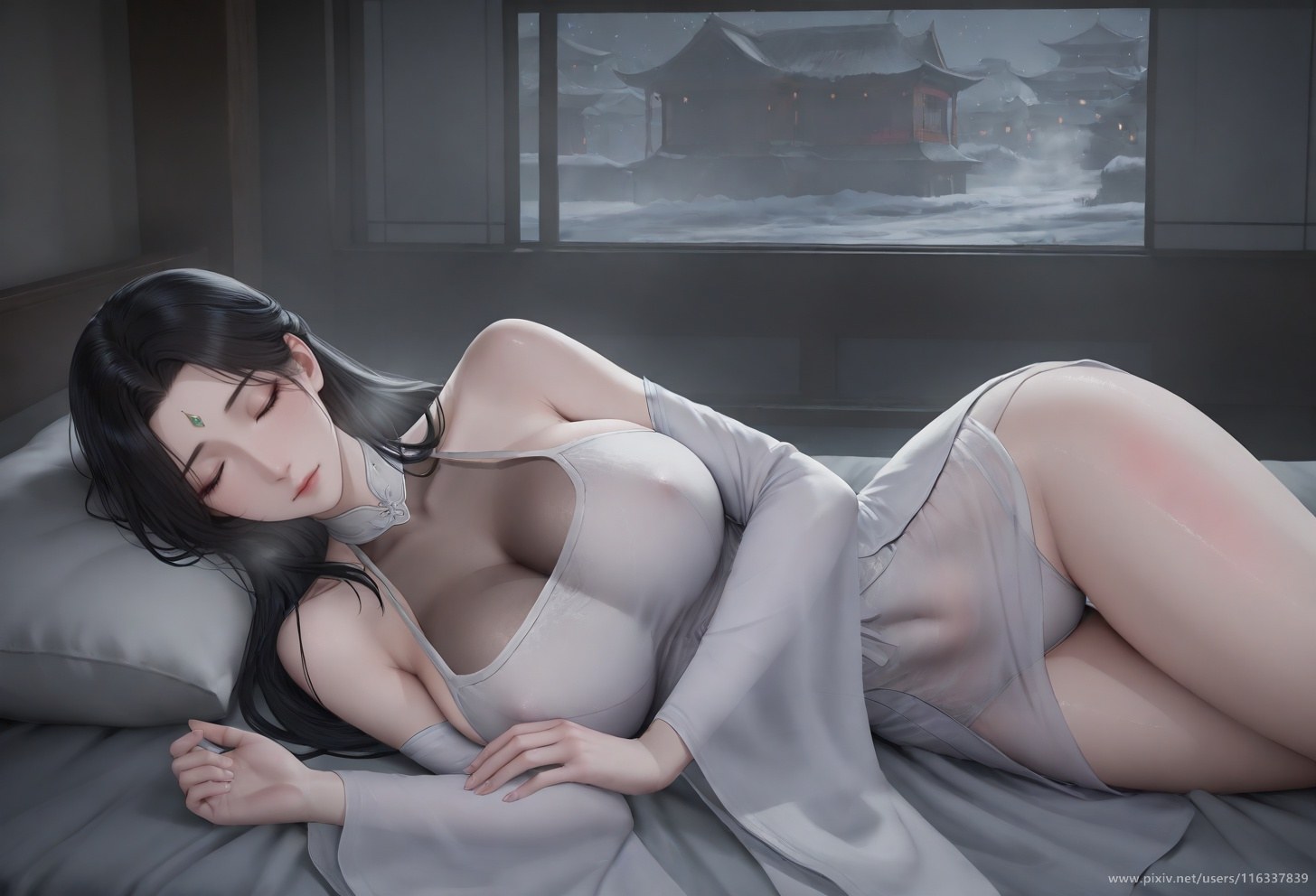 AI Porn - 배 고풍 흰 의상 스토리 성인 고풍 흰 의상, 실내 스토리, 상반신 노출 AI 이미지 갤러리 102P