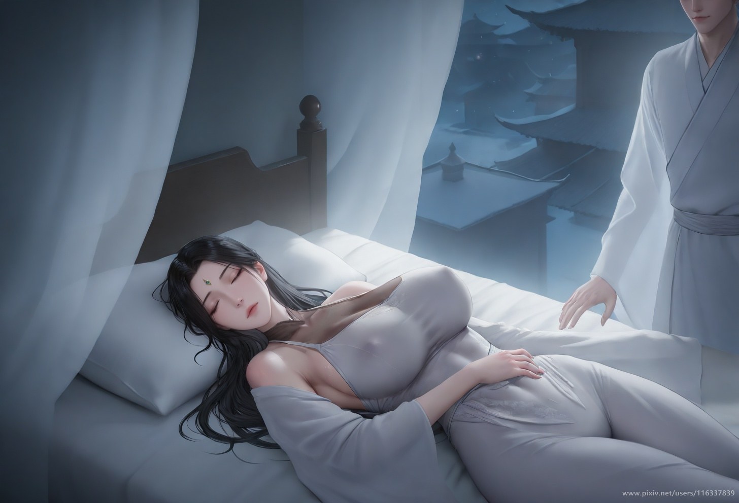 AI Porn - 배 고풍 흰 의상 스토리 성인 고풍 흰 의상, 실내 스토리, 상반신 노출 AI 이미지 갤러리 102P