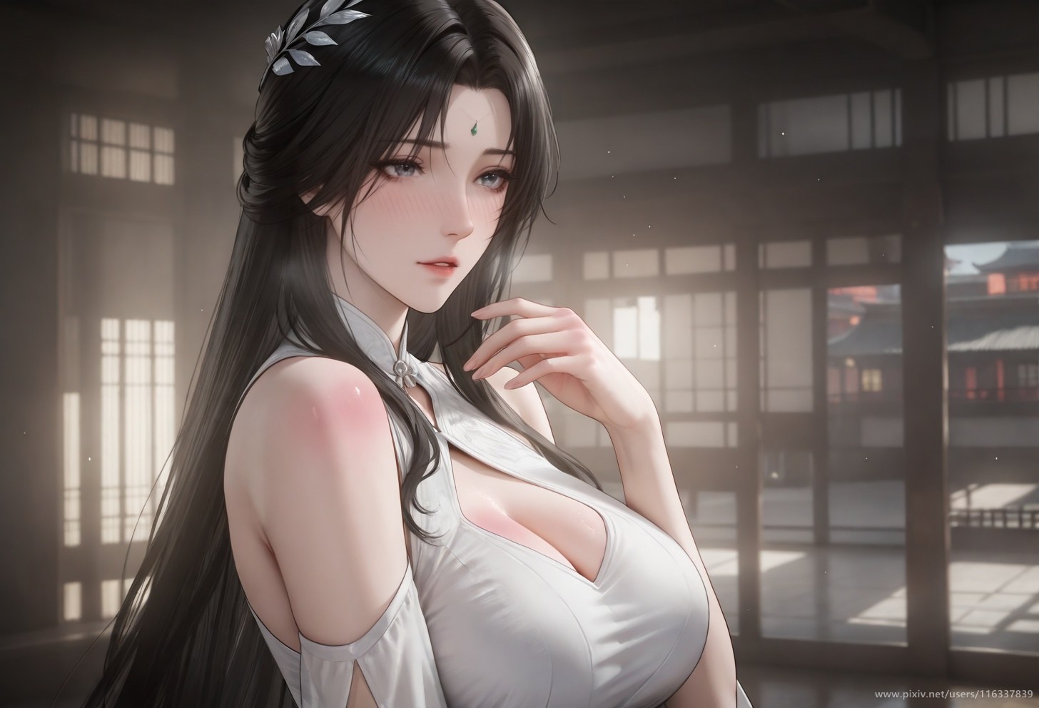 AI Porn - 배 고풍 흰 의상 스토리 성인 고풍 흰 의상, 실내 스토리, 상반신 노출 AI 이미지 갤러리 102P