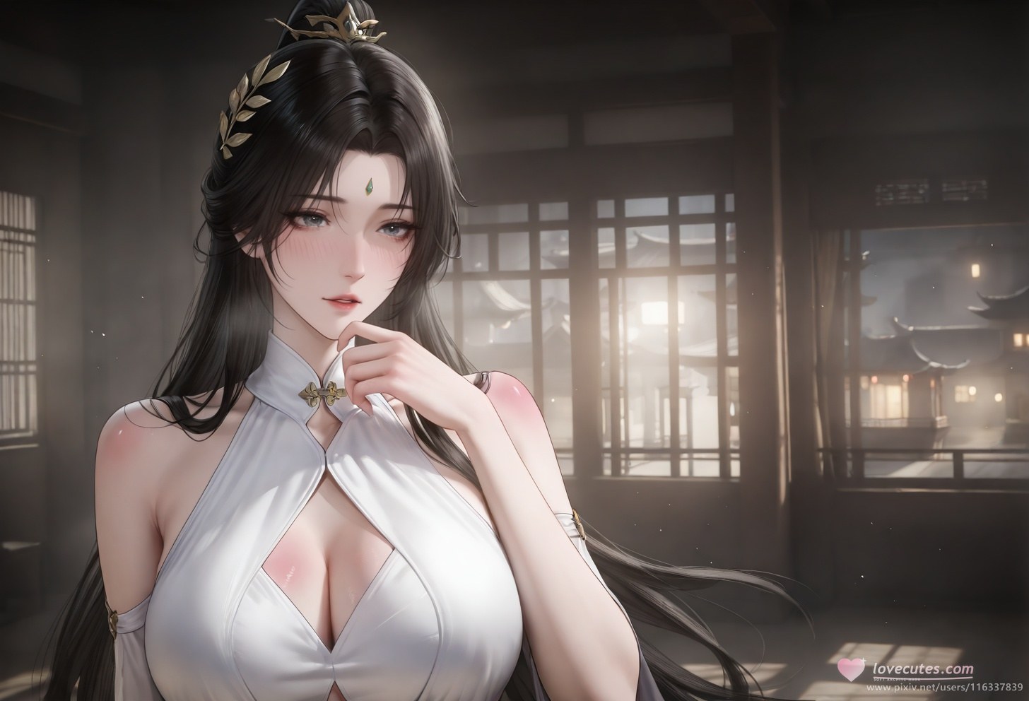 AI Porn - 배 고풍 흰 의상 스토리 성인 고풍 흰 의상, 실내 스토리, 상반신 노출 AI 이미지 갤러리 102P