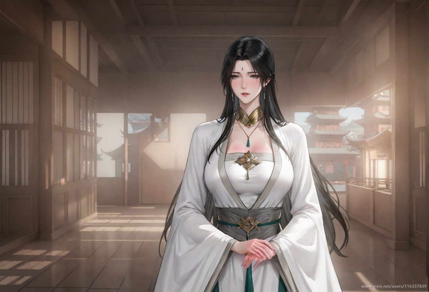 AI Porn - 배 고풍 흰 의상 스토리 성인 고풍 흰 의상, 실내 스토리, 상반신 노출 AI 이미지 갤러리 102P