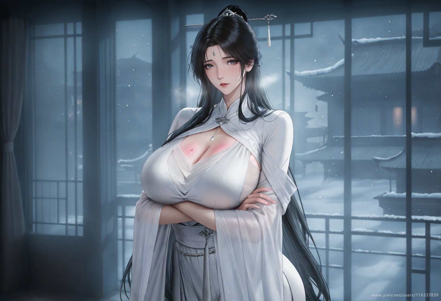 AI Porn - Pei ancient-style white robe story adult ancient-style white robe scenes, indoor story framing, topless adult detail AI Adult Gallery 102P