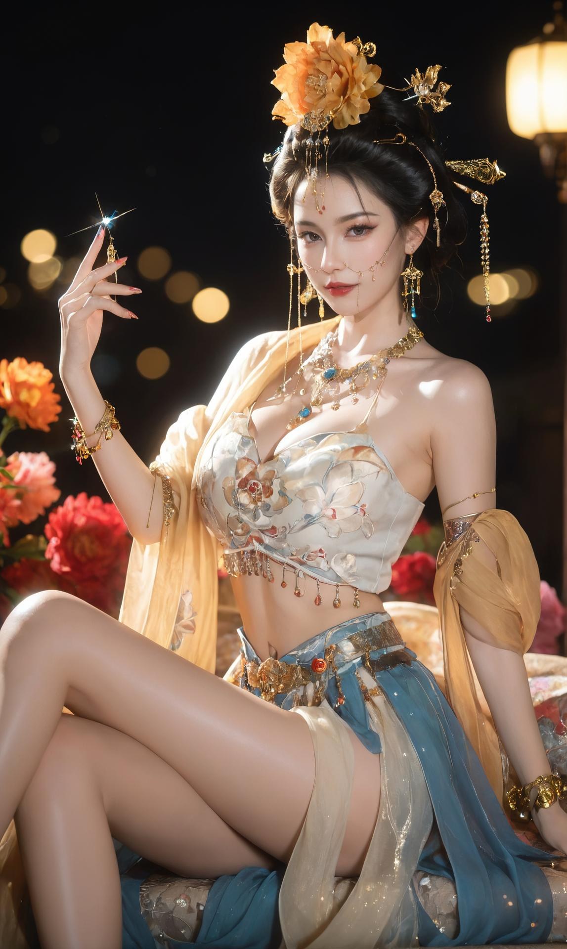 AI Porn - Yanyun Zuihuayin golden costume explicit nude golden costume styling, bedroom poses, explicit nude detail AI Adult Gallery 284P
