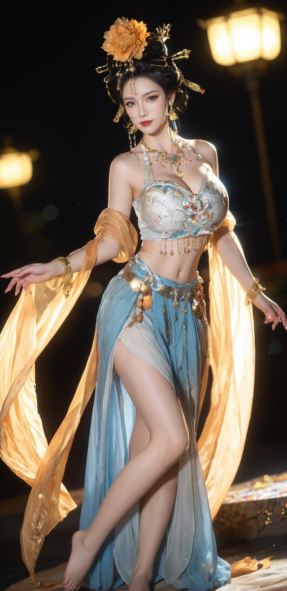 AI Porn - Yanyun Zuihuayin golden costume explicit nude golden costume styling, bedroom poses, explicit nude detail AI Adult Gallery 284P