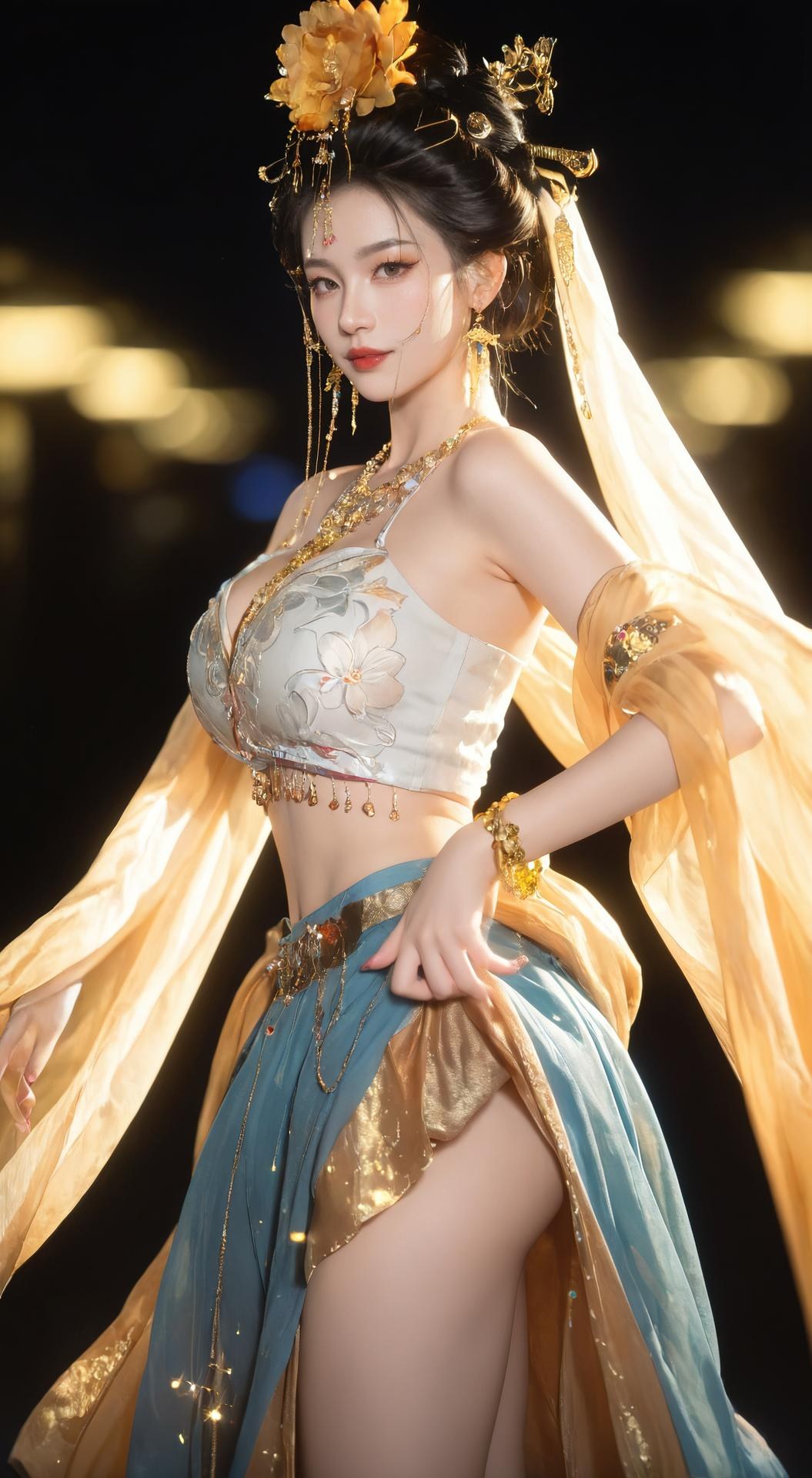 AI Porn - Yanyun Zuihuayin golden costume explicit nude golden costume styling, bedroom poses, explicit nude detail AI Adult Gallery 284P