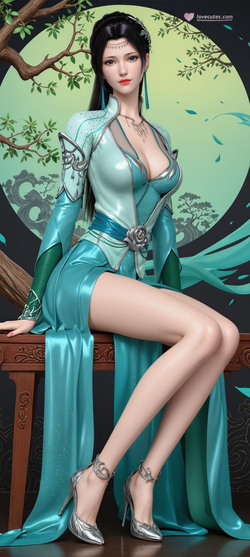 AI Porn - 闘破蒼穹 云韵 古風 ロングヘア キャラクター画像集 AI画像ギャラリー 941P