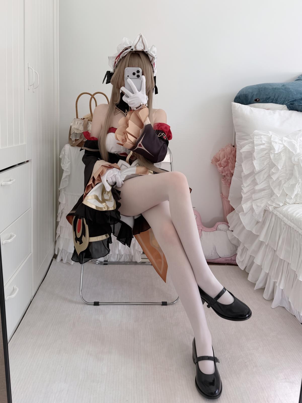 [Private Room] 18jkpeach - JK Uniform Black Stockings Selfie Set 151P1V