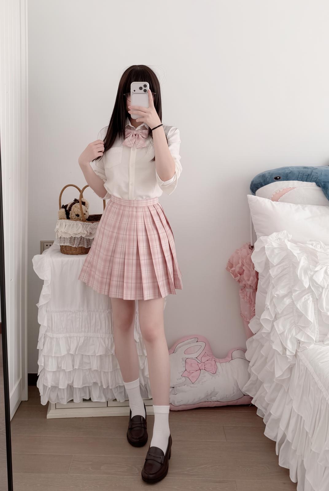 [Private Room] 18jkpeach - JK Uniform Black Stockings Selfie Set 151P1V