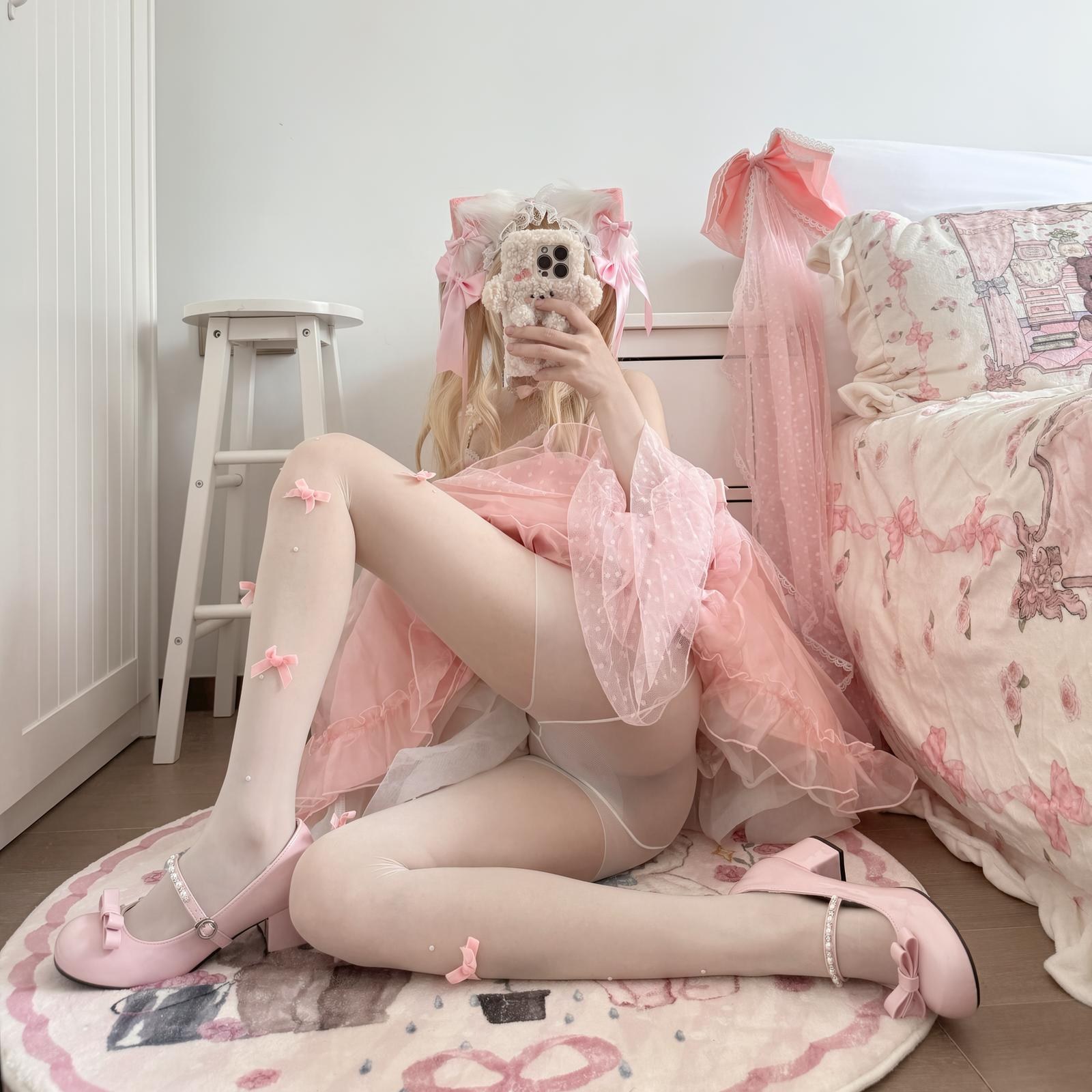 [Private Room] 18jkpeach - JK Uniform Black Stockings Selfie Set 151P1V