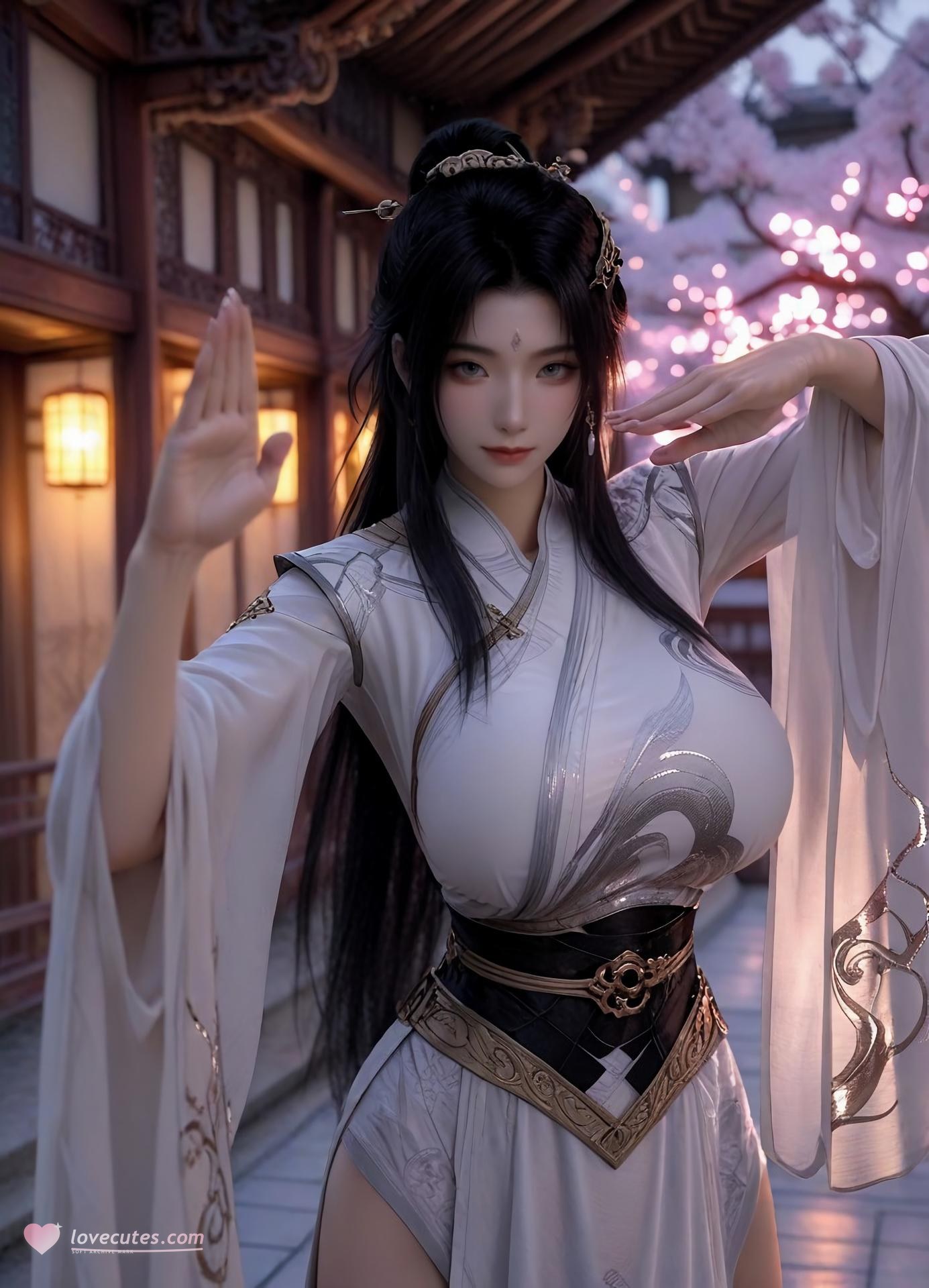 AI Porn - 凡人修仙传 凌玉灵：古风角色写真长发AI成人向图集 110P