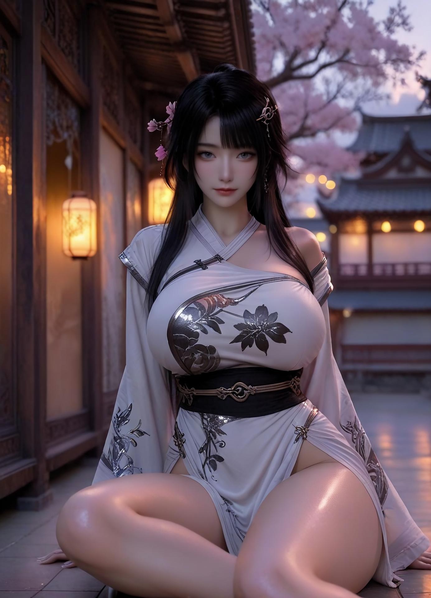 AI Porn - 凡人修仙传 凌玉灵：古风角色写真长发AI成人向图集 110P
