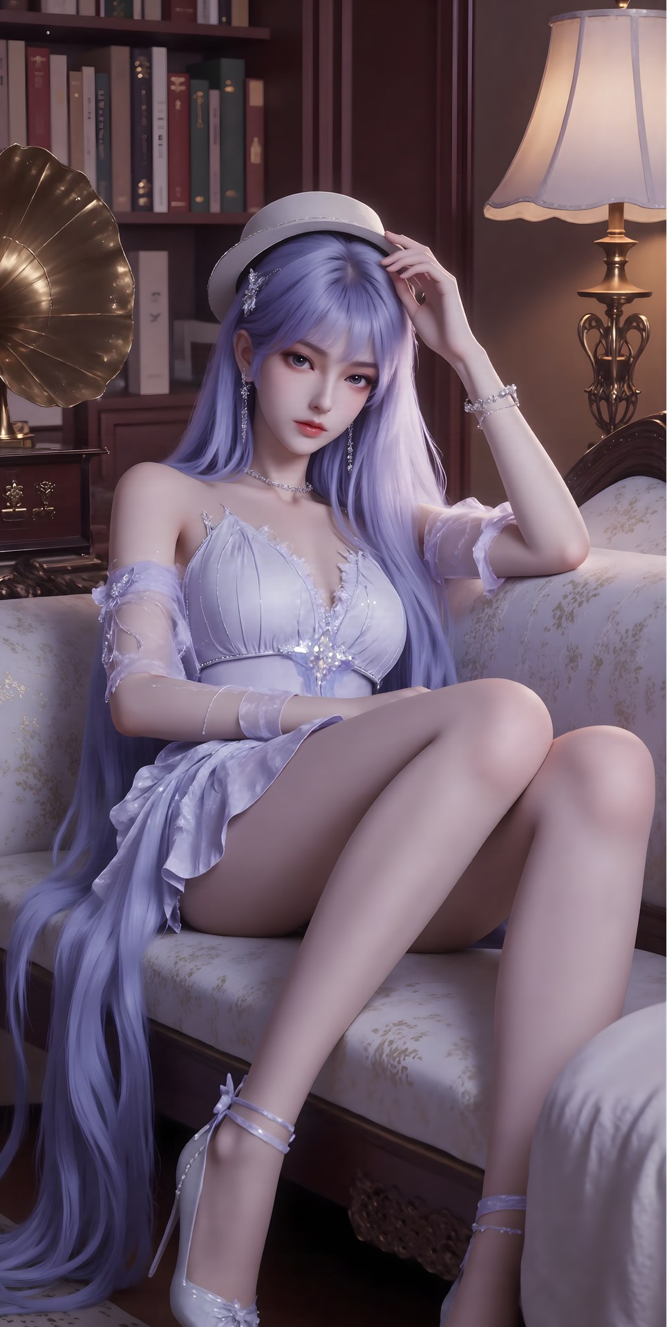 AI Porn - 圣采儿：古风角色寫真長髮AI成人向圖集 68P