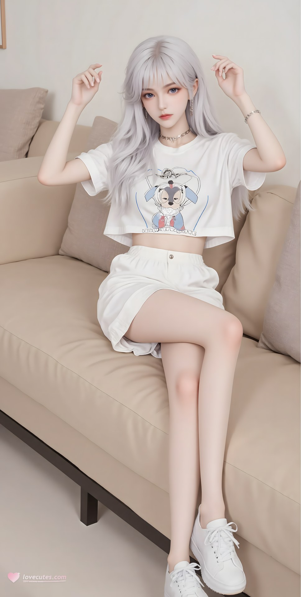 AI Porn - 圣采儿：古风角色写真长发AI成人向图集 68P