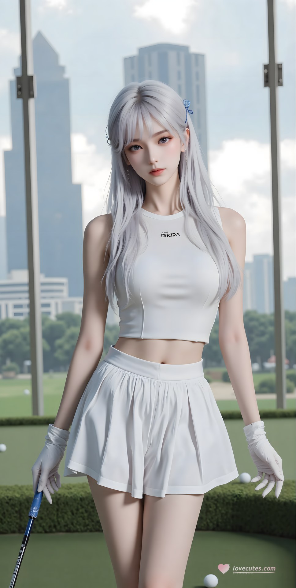 AI Porn - 圣采儿：古风角色写真长发AI成人向图集 68P