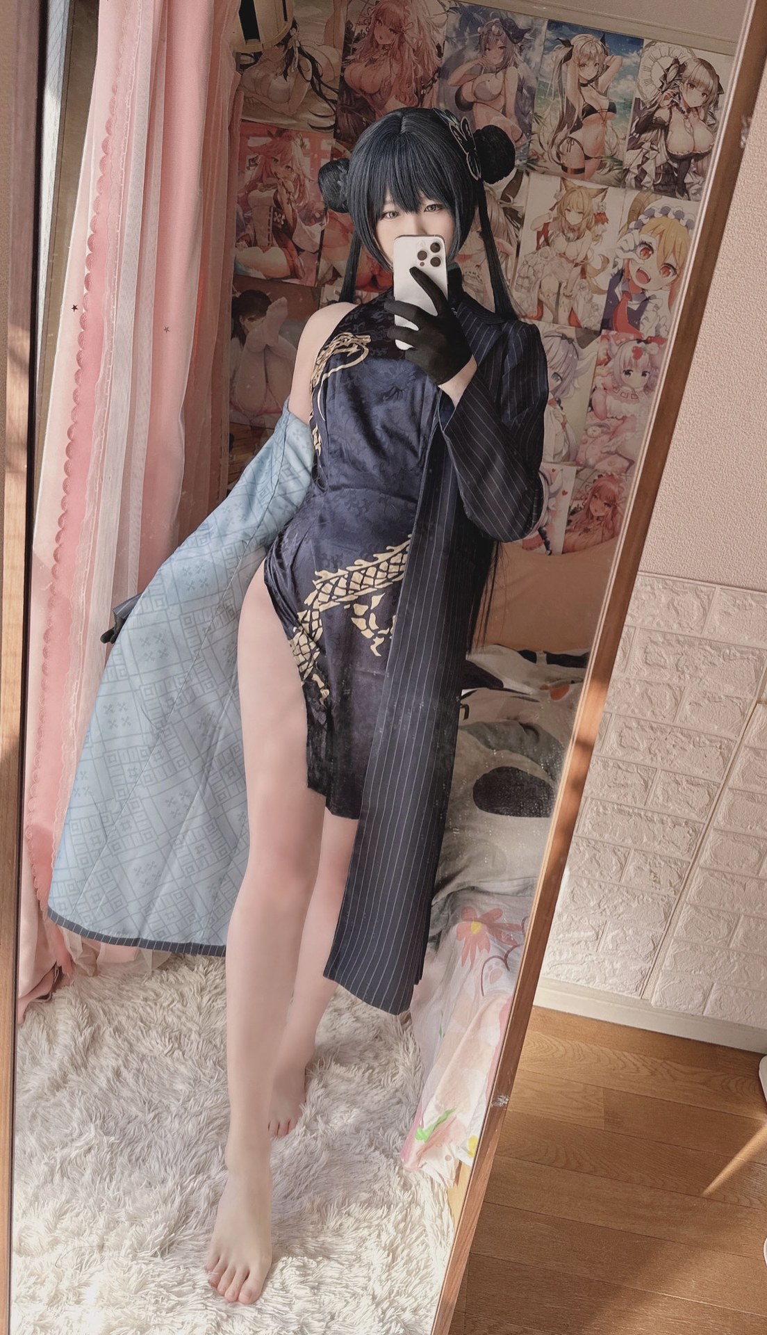 [cosplay] 习呆呆 - 妃咲旗袍：旗袍黑丝大尺度角色还原 27P