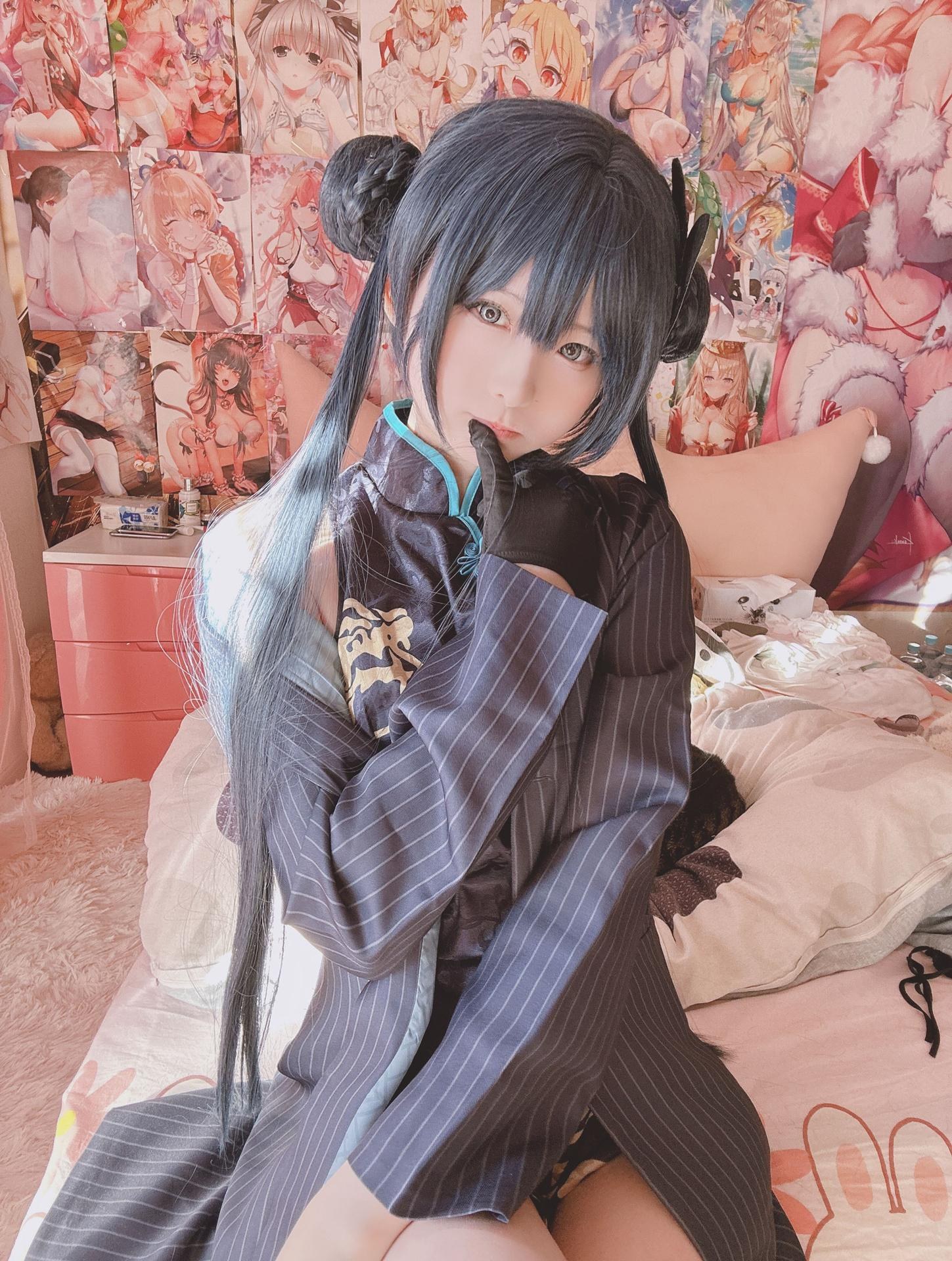 [cosplay] 习呆呆 - 妃咲旗袍：旗袍黑丝大尺度角色还原 27P