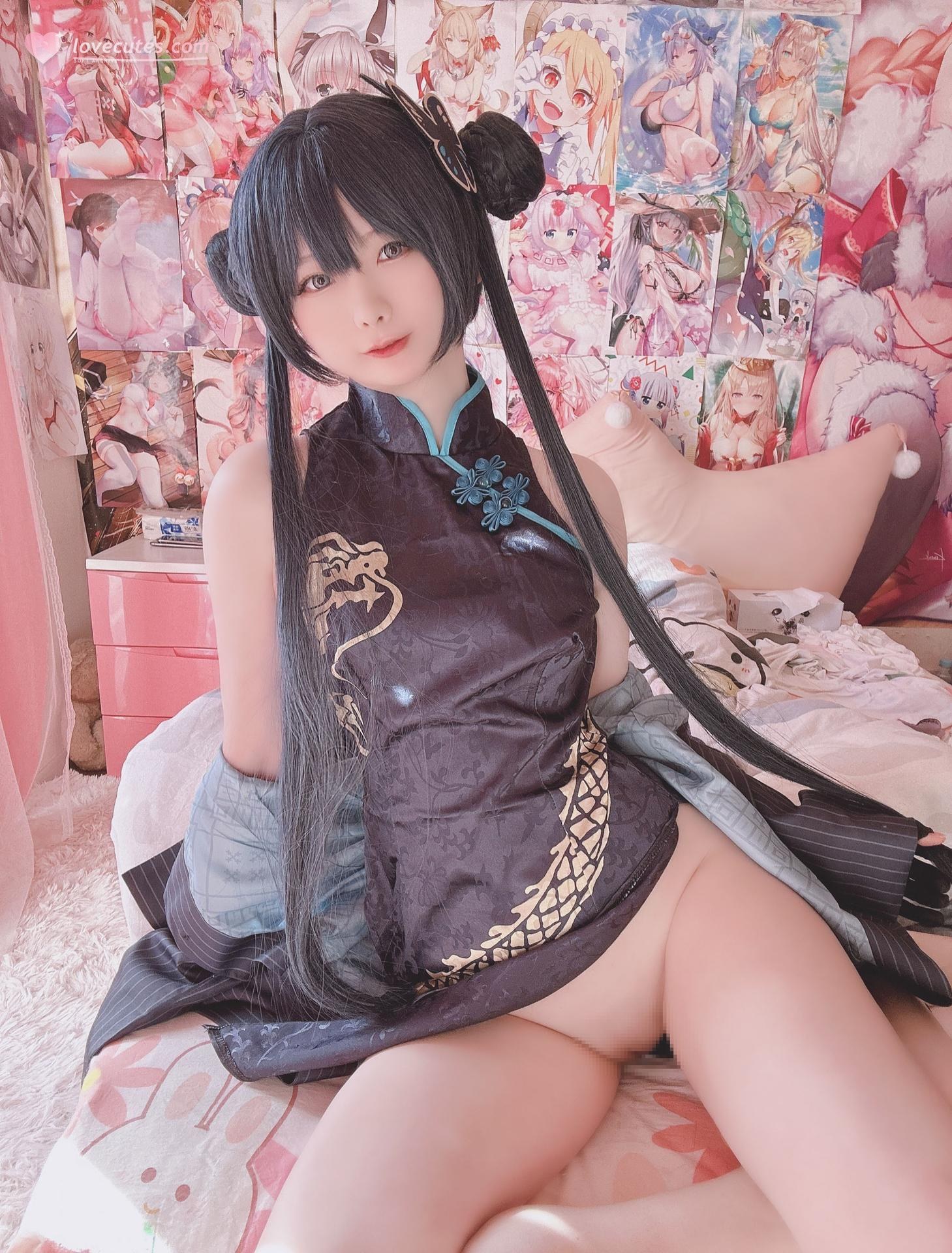 [cosplay] 习呆呆 - 妃咲旗袍：旗袍黑丝大尺度角色还原 27P