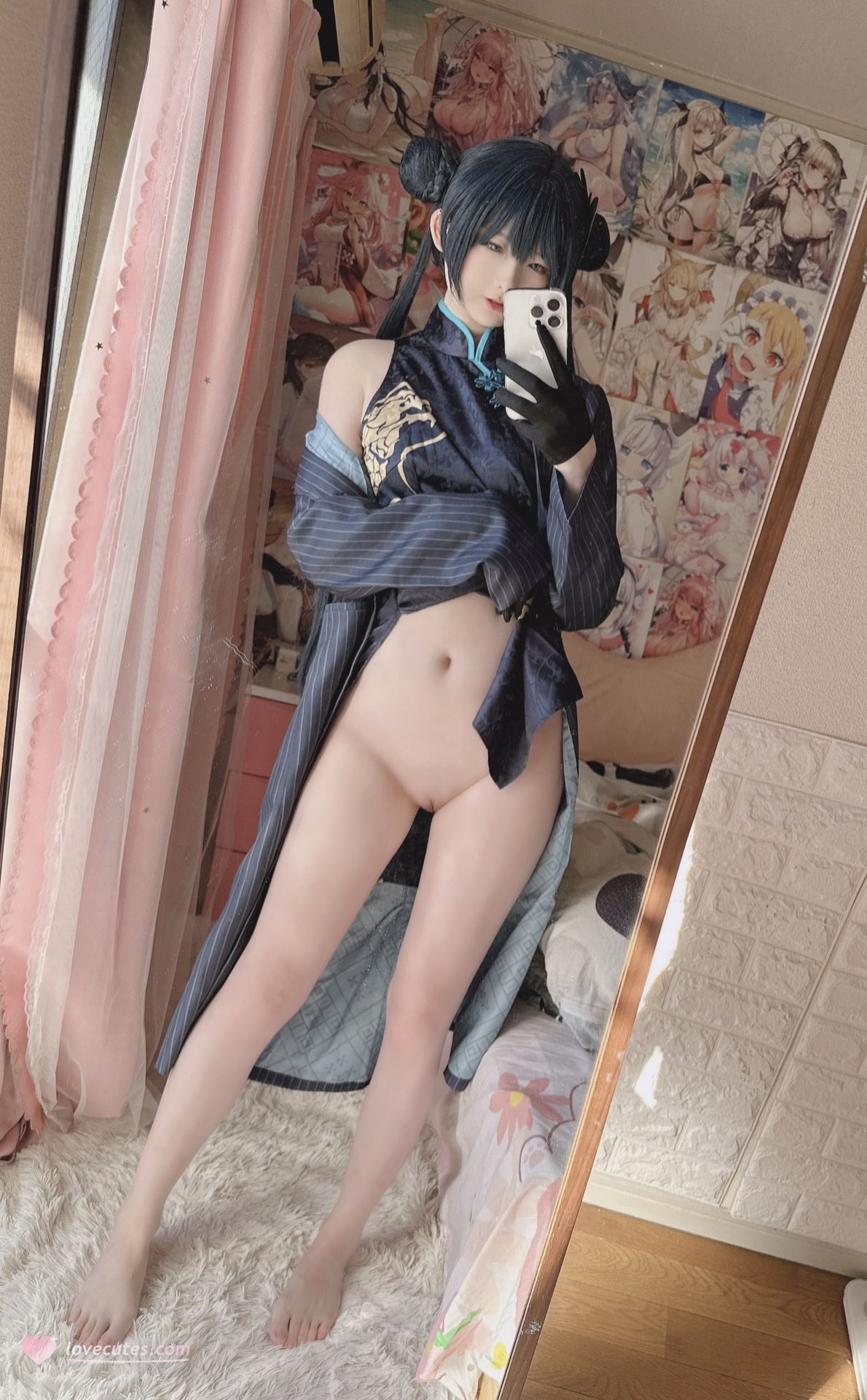 [cosplay] 習呆呆 - 妃咲旗袍：旗袍無修正黑絲角色還原 56P2V