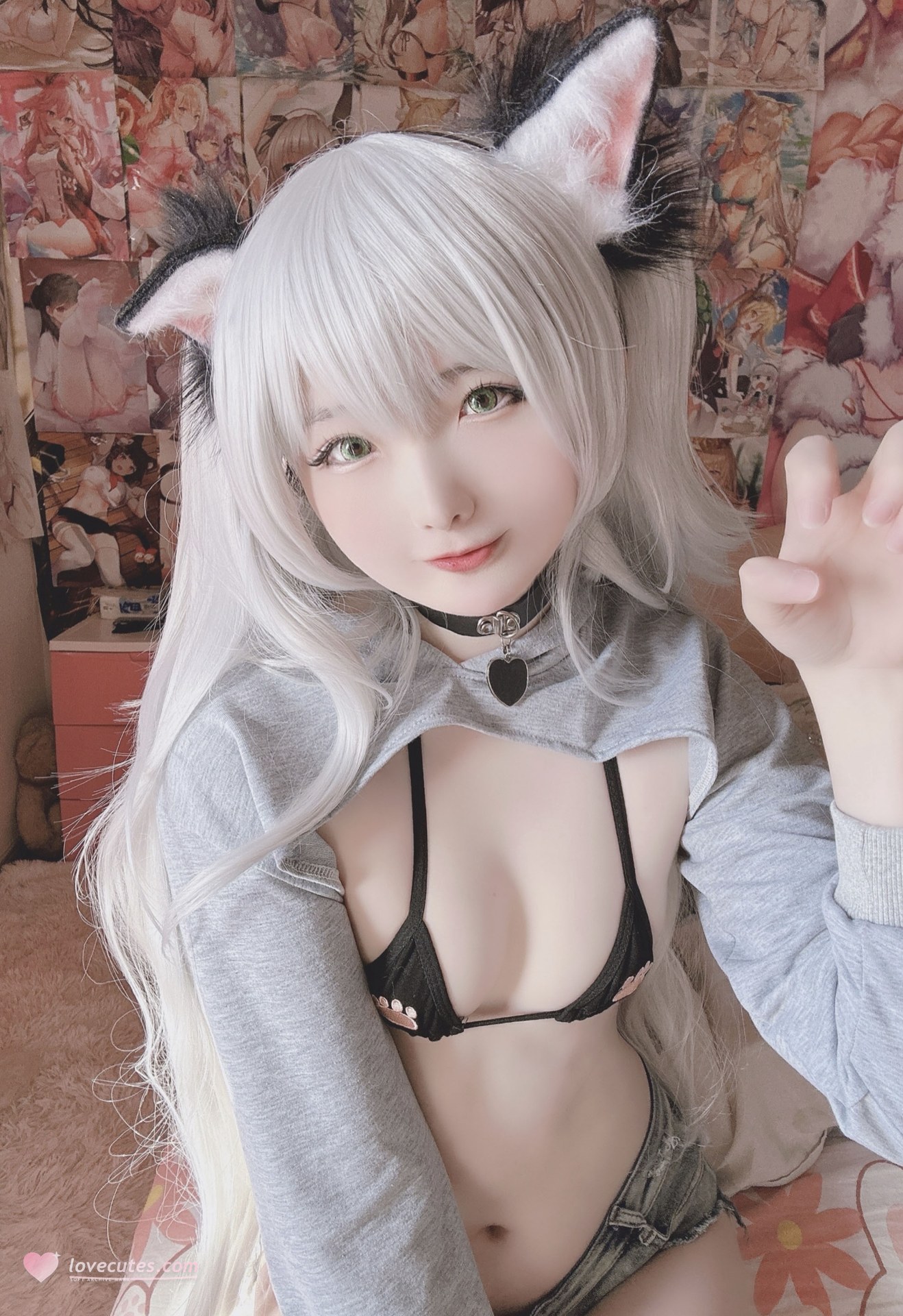[cosplay] 习呆呆 - 妃咲旗袍：旗袍无修正黑丝角色还原 56P2V
